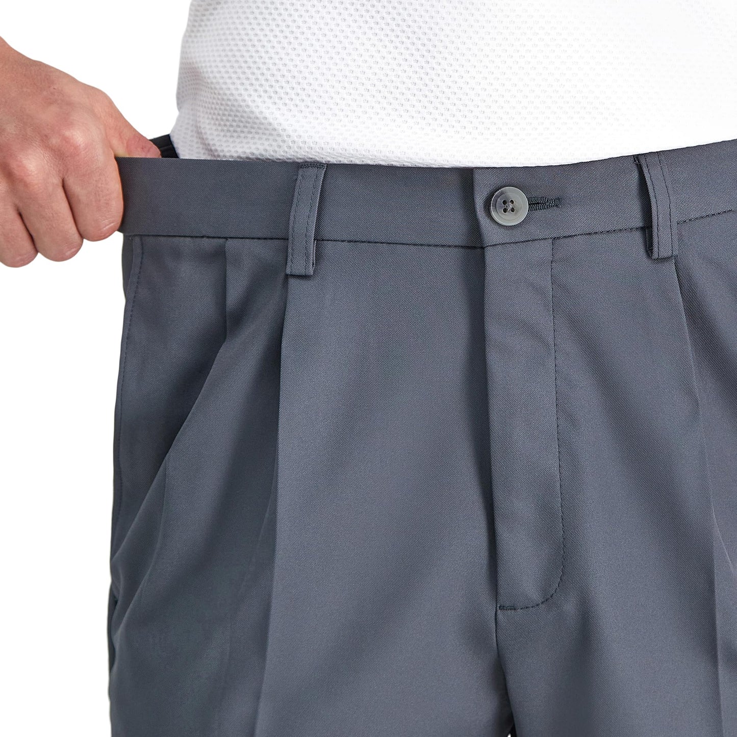Haggar Men's Cool 18 Pro Short - Pleated, Grey, 36