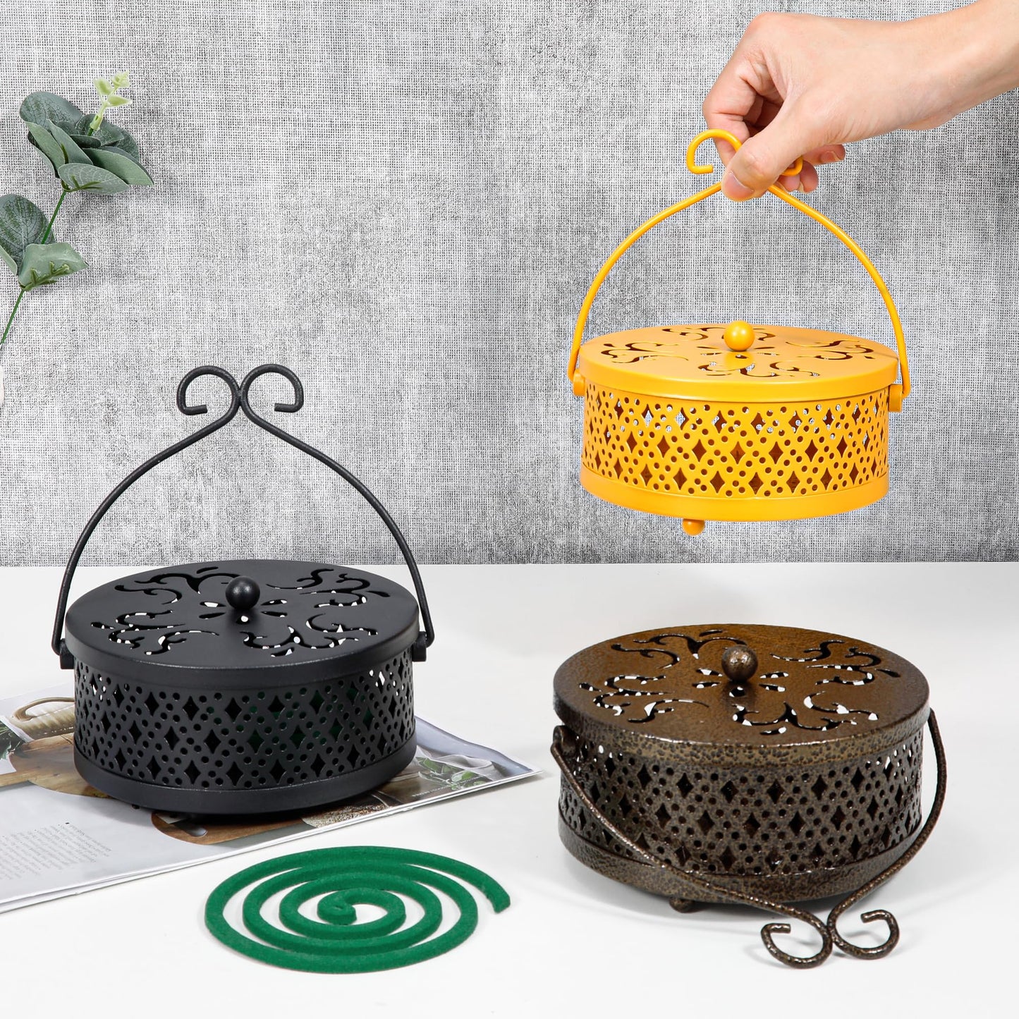 MyLifeUNIT 2 Pack Retro Portable Incense Burner for Home and Camping (Black)