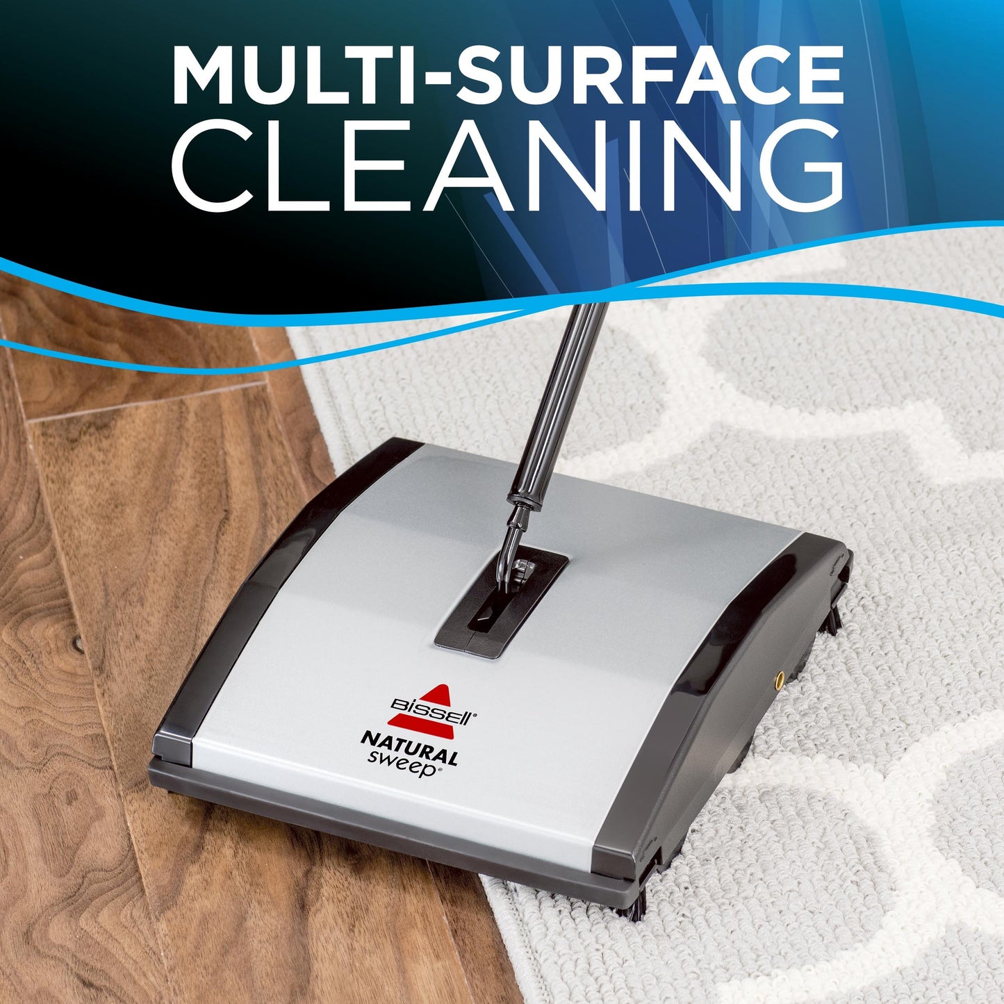BISSELL 92N0C Natural Sweep Dual Brush Cordless Sweeper, Made of 100% Recycled Plastic and is PVC-Free with Corner Brushes and Durable Design