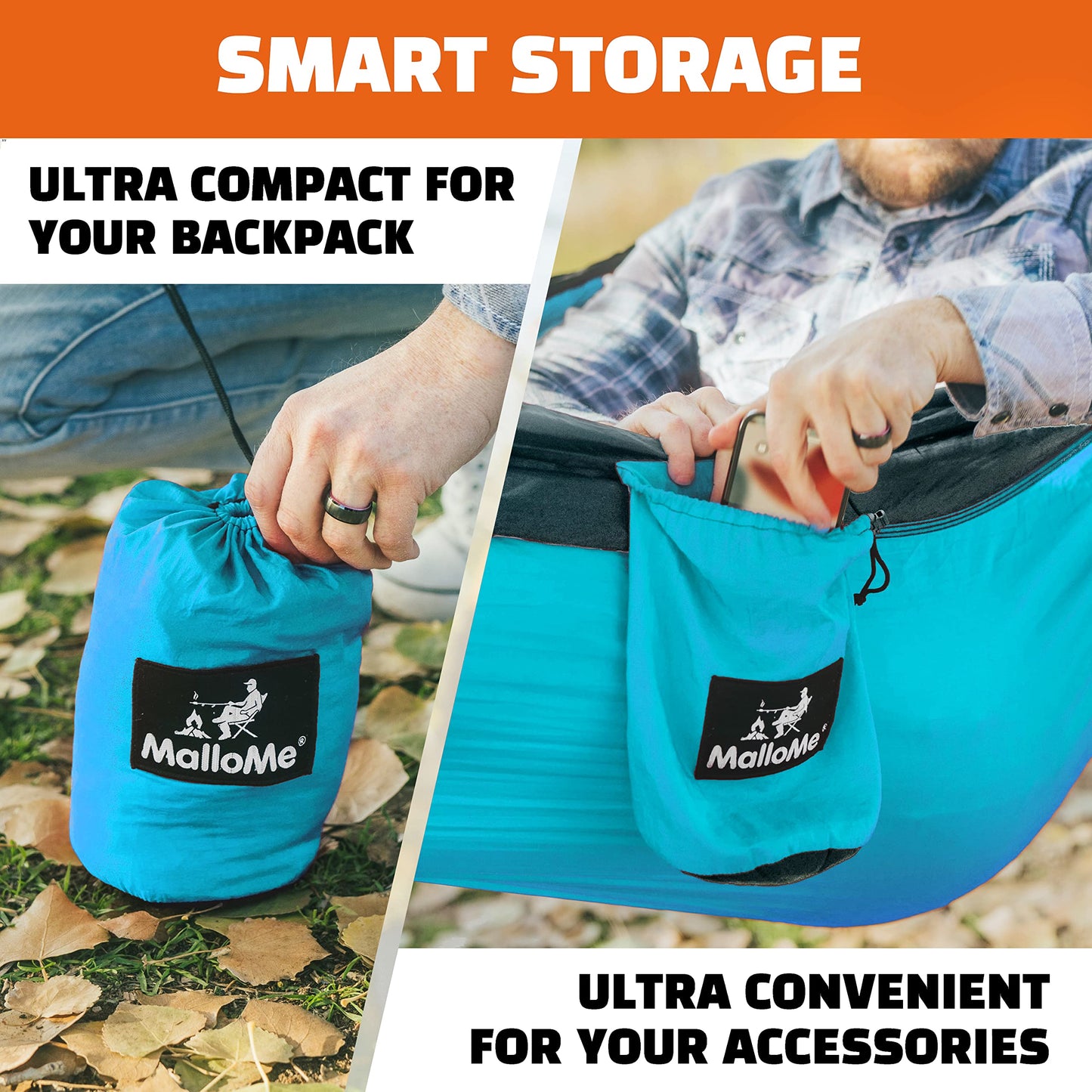 MalloMe Camping Hammock with Straps - Heavy Duty Outdoor Hammocks Portable Hammock 1 & 2 Two Person Double Hammock - Amacas Hamacas Para Adultos & Kids Backpacking Tree Hamock Hammok Hamic Small Large