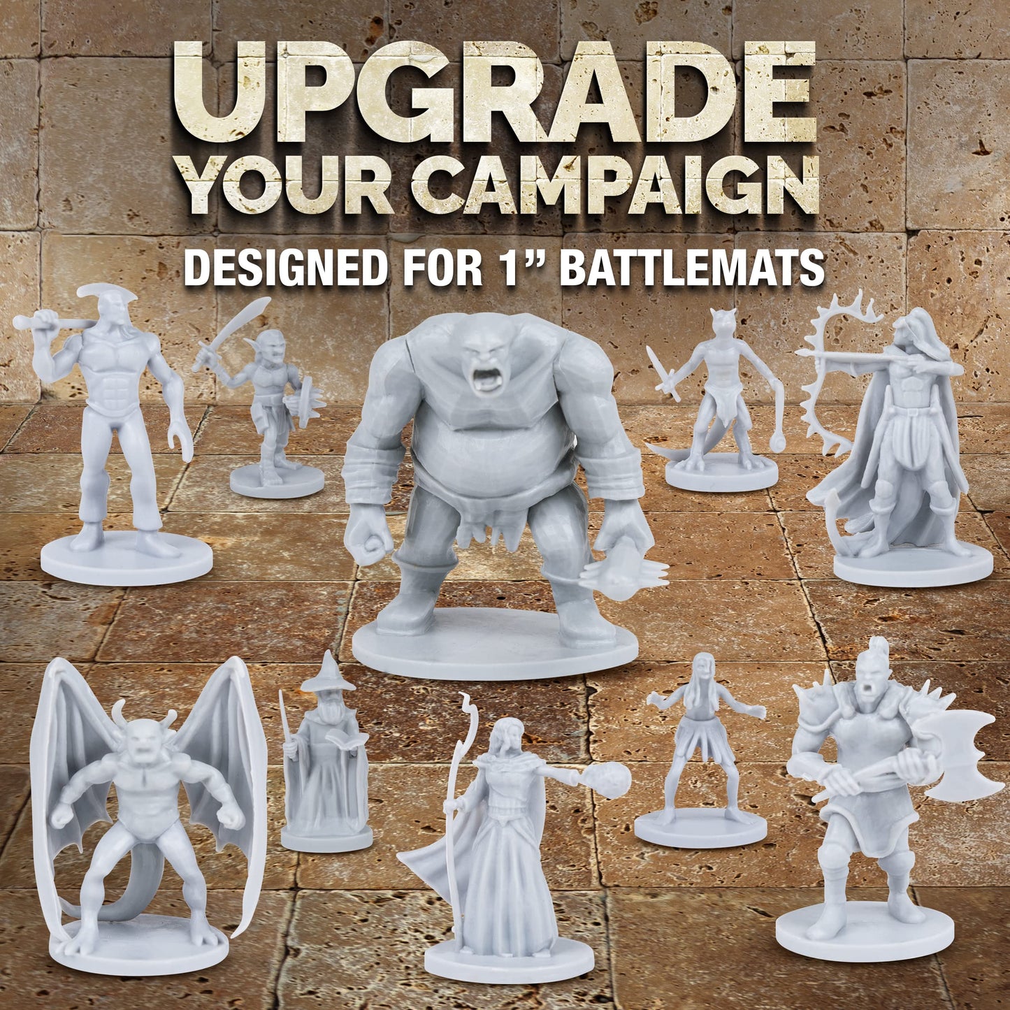 38 Miniatures Fantasy Tabletop RPG Figures for Dungeons and Dragons, Pathfinder Roleplaying Games. 28MM Scaled Miniatures, 10 Unique Designs, Bulk Unpainted, Great for D&D/DND