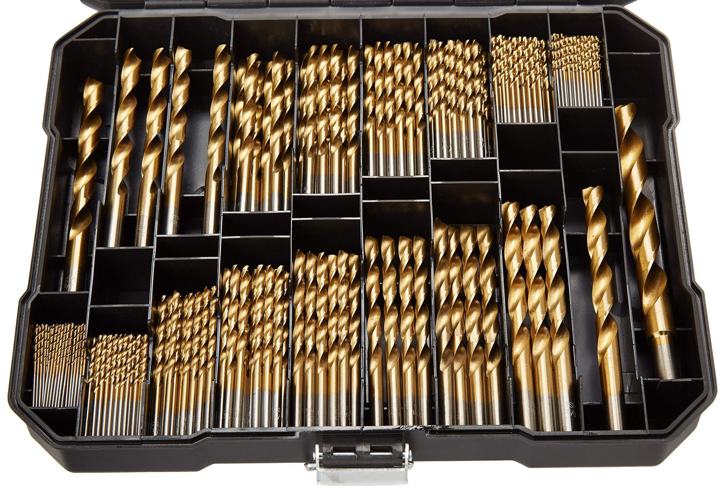 Hurricane 230 Pcs Titanium Twist Drill Bit Set, 135° High Speed Steel Drill Bits, Wood Drill Bit Kit, 3/64"-1/2", Ideal Drilling in Wood/Cast Iron/Aluminum Alloy/Plastic/Fiberglass, with Hard Storage