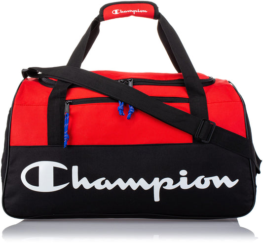 Champion Logo Duffel Bag, Red, One Size