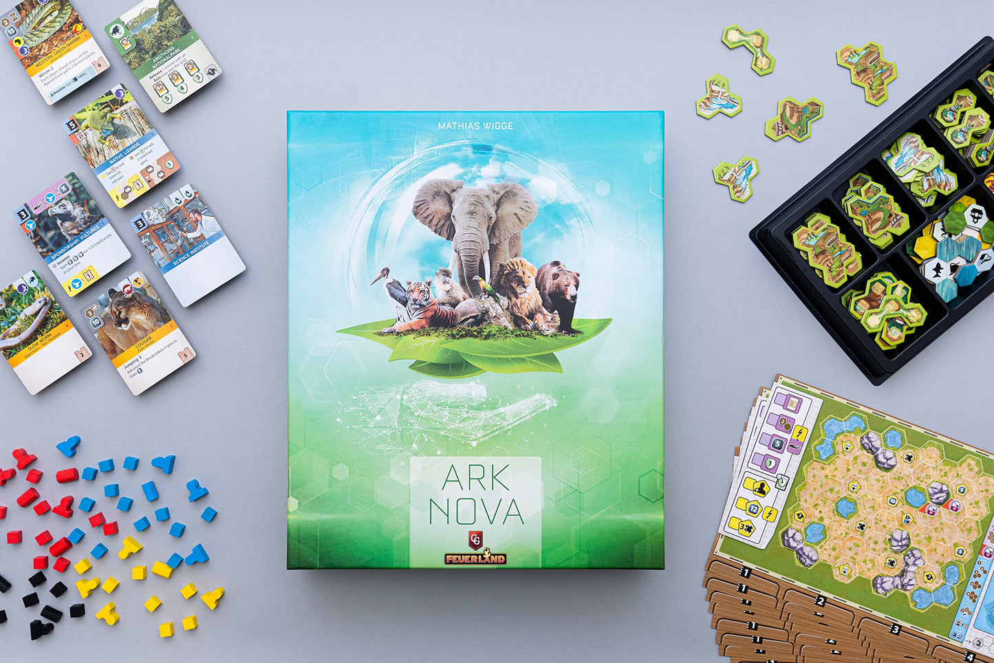 Capstone Games: Ark Nova Card Drafting, Hand Management Strategy Board Game, 1-4 Players, 90 to 150 Minute Game Play