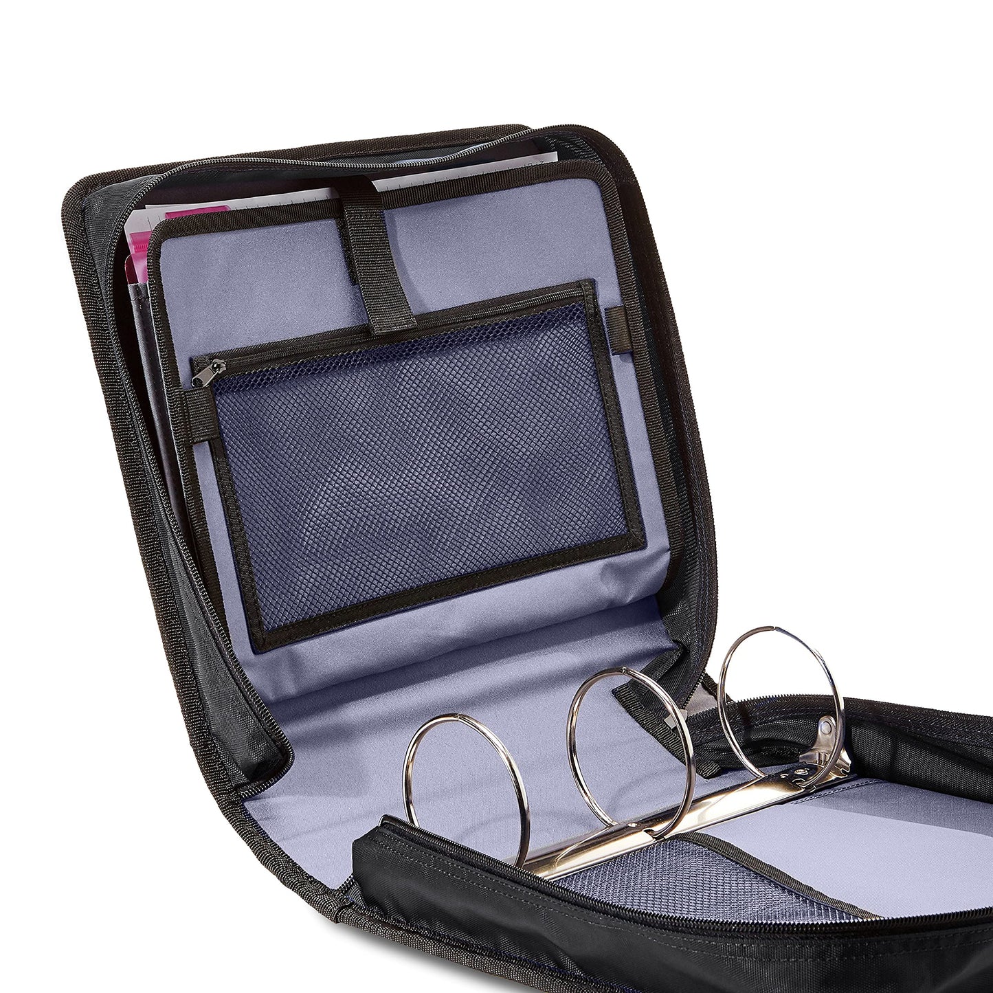 Amazon Basics Durable 3 Ring Binder with Zipper, Sturdy Storage to Keep Documents Organized, 3 Inch, Black