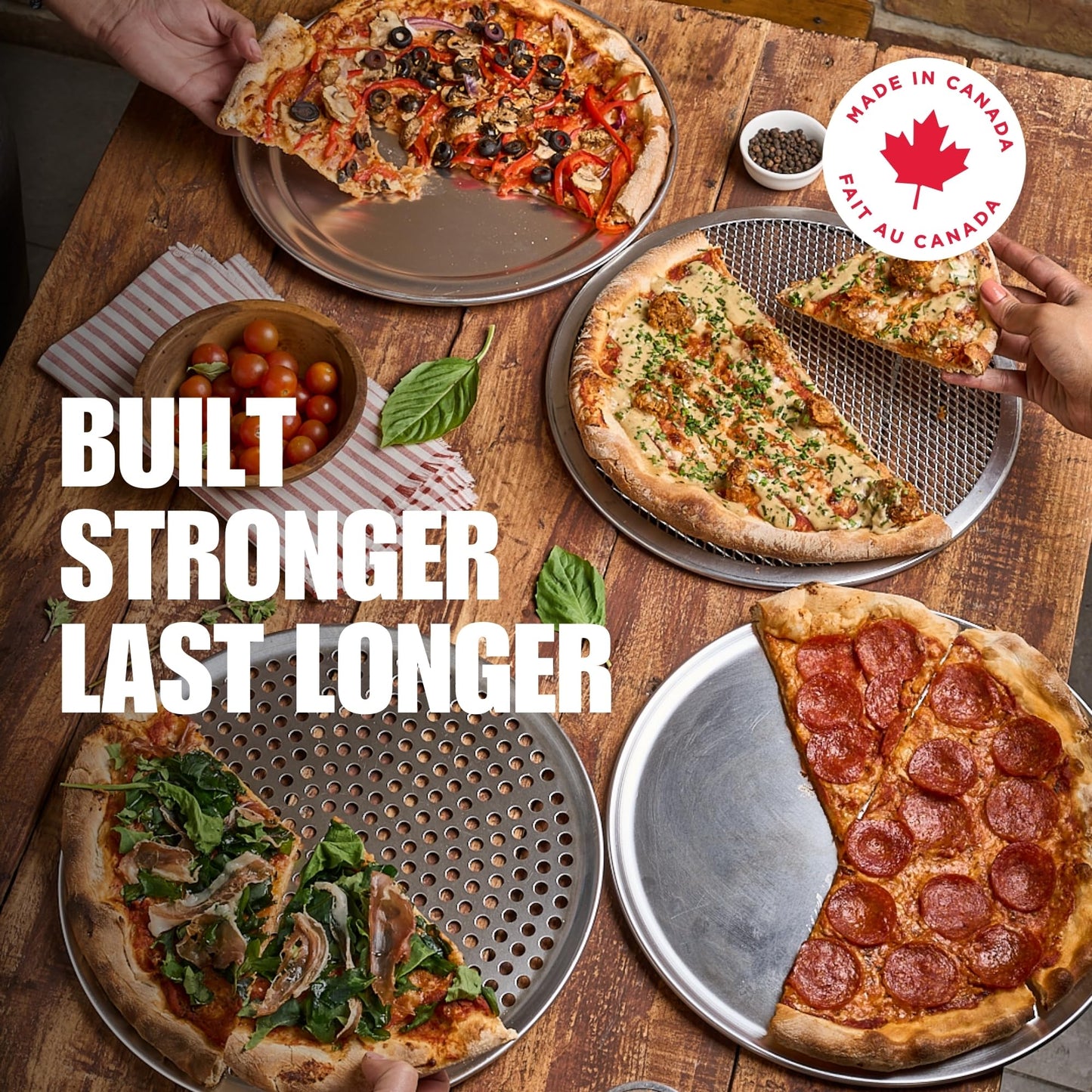 Norjac Pizza Pan with Holes, 16 Inch 2 Pack, Aluminum Pans for Oven, Round, Rust-Free & Heavy-Duty, Perforated Baking Tray for Crispy Crust
