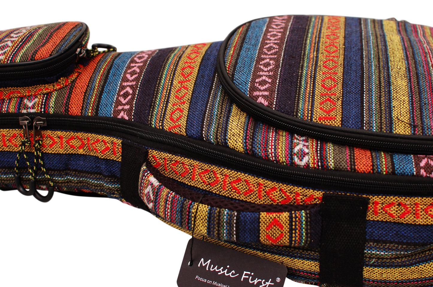 MUSIC FIRST Original Design 15mm Thick Padded Country Style A & F Style Mandolin Gig Bag (Soft Case) Fits Most A Mandolins