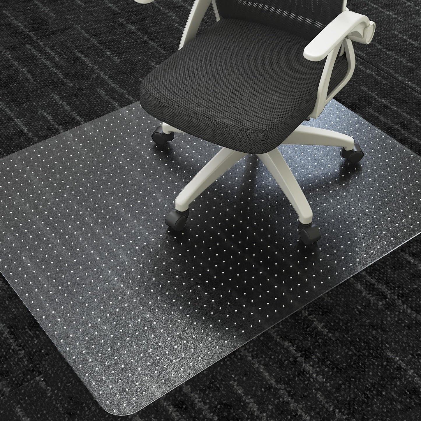 SHAREWIN Office Chair Mat for Carpet Floors, Desk Mats 47"X59" for Rolling Desk on Low Pile Carpets, Rectangle Computer Gaming Plastic Floor Mats for Office Chair on Carpet, Flat Without Curling