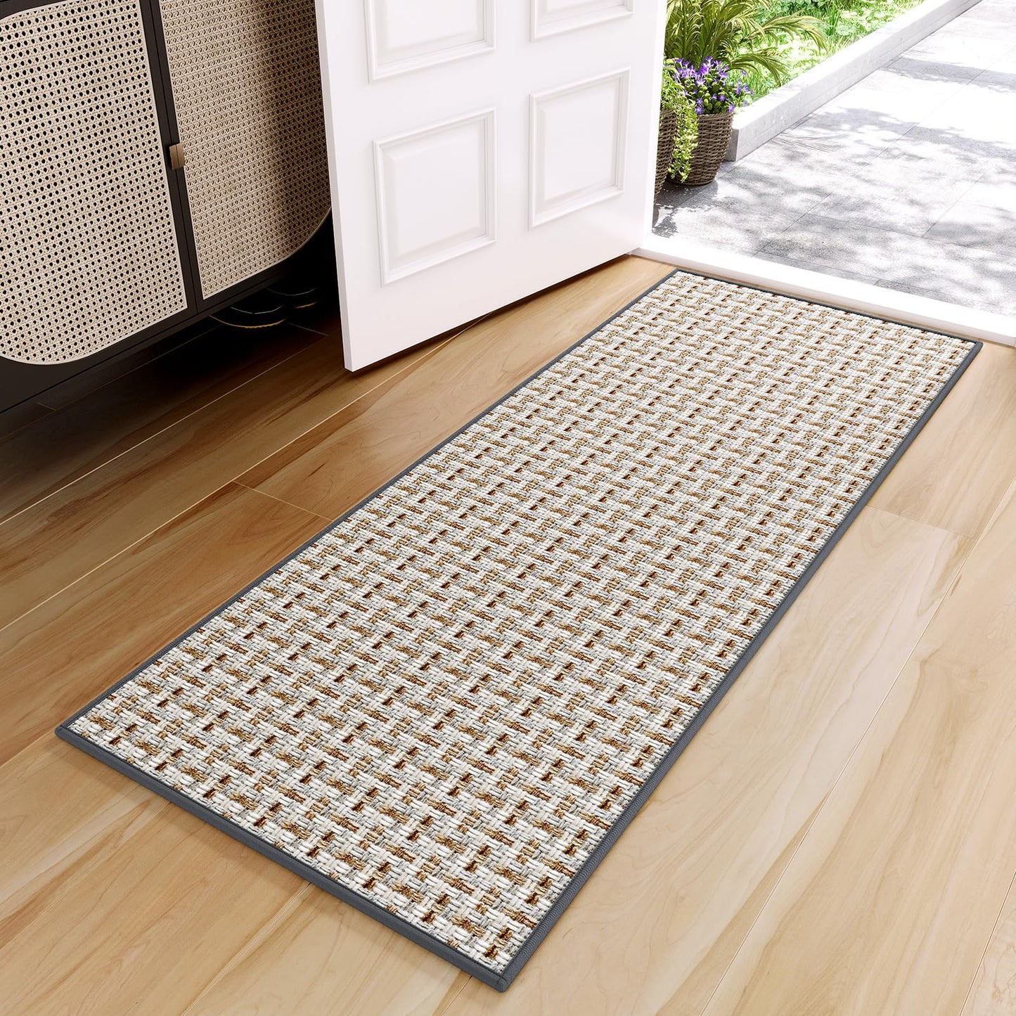 YDKGL Indoor Door Mat 24x72 Dirt Resistant and Absorbent, Non-Slip Rubber Backing Floor Mats, Easy Clean Low-Profile Doormat for Entryway, Front Door, Inside Entrance Gray