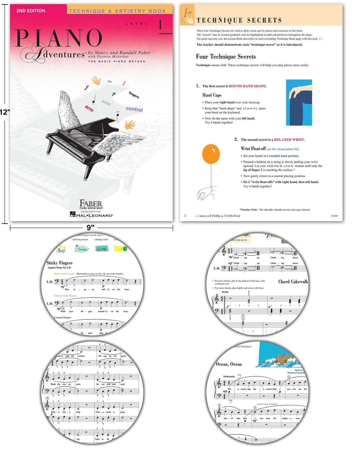 Piano Adventures Level 1 2nd Edition Bundle Set By Nancy Faber - Lesson, Theory, Performance, Technique & Artistry Books & Juliet Music Piano Keys 88/61/54/49 Full Set Removable Sticker