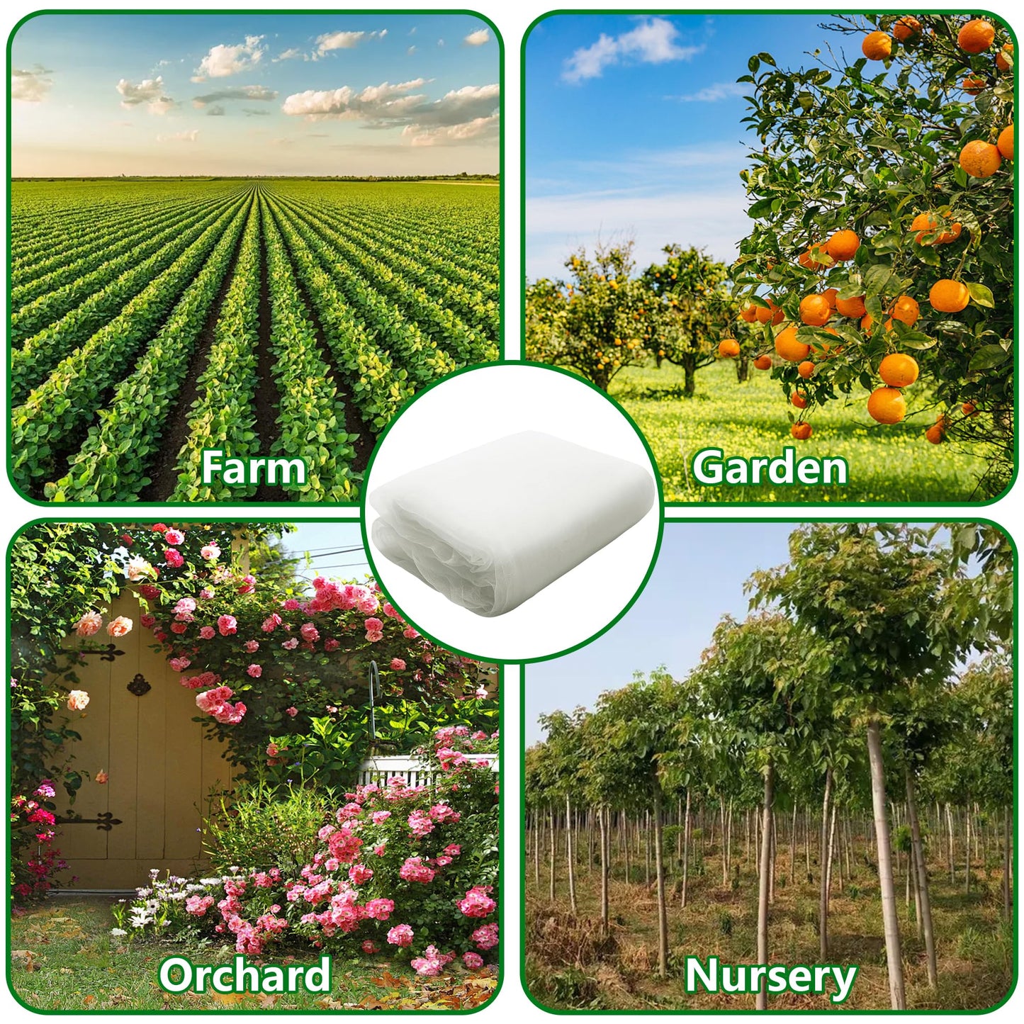 33 x 13 Ft Garden Plant Mesh Netting - Insect Bird Barrier Fine Mesh Net for Garden Protection - Garden Bug Netting Plant Cover for Protect Greenhouse Raised Beds Plant Fruits Tree Flower