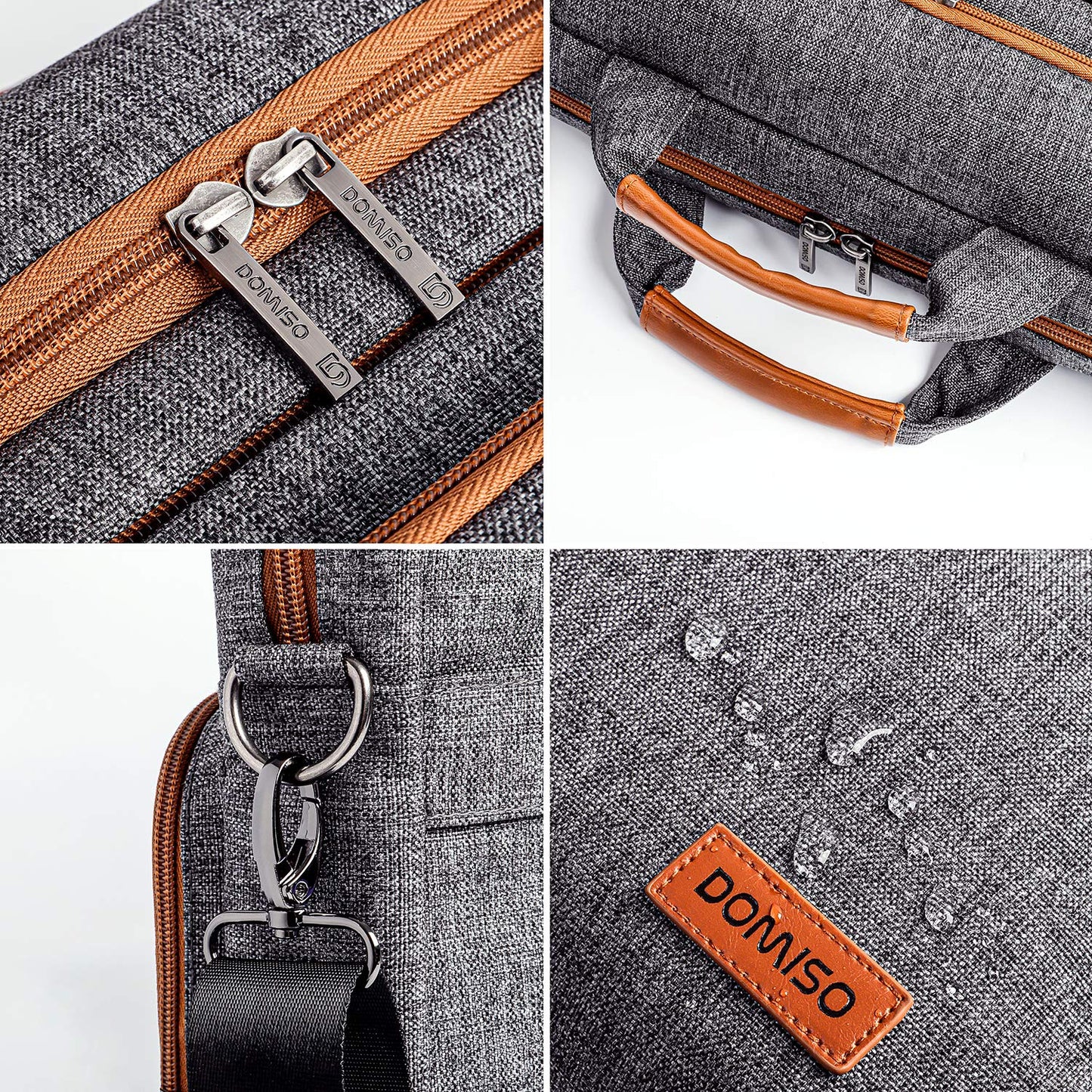 DOMISO Laptop Bag 17 17.3 18 inch for Men, Waterproof Laptop Sleeve Business Briefcase Messenger Shoulder Bag for Lenovo/Dell/Acer/HP/MSI/ASUS, Dark Grey