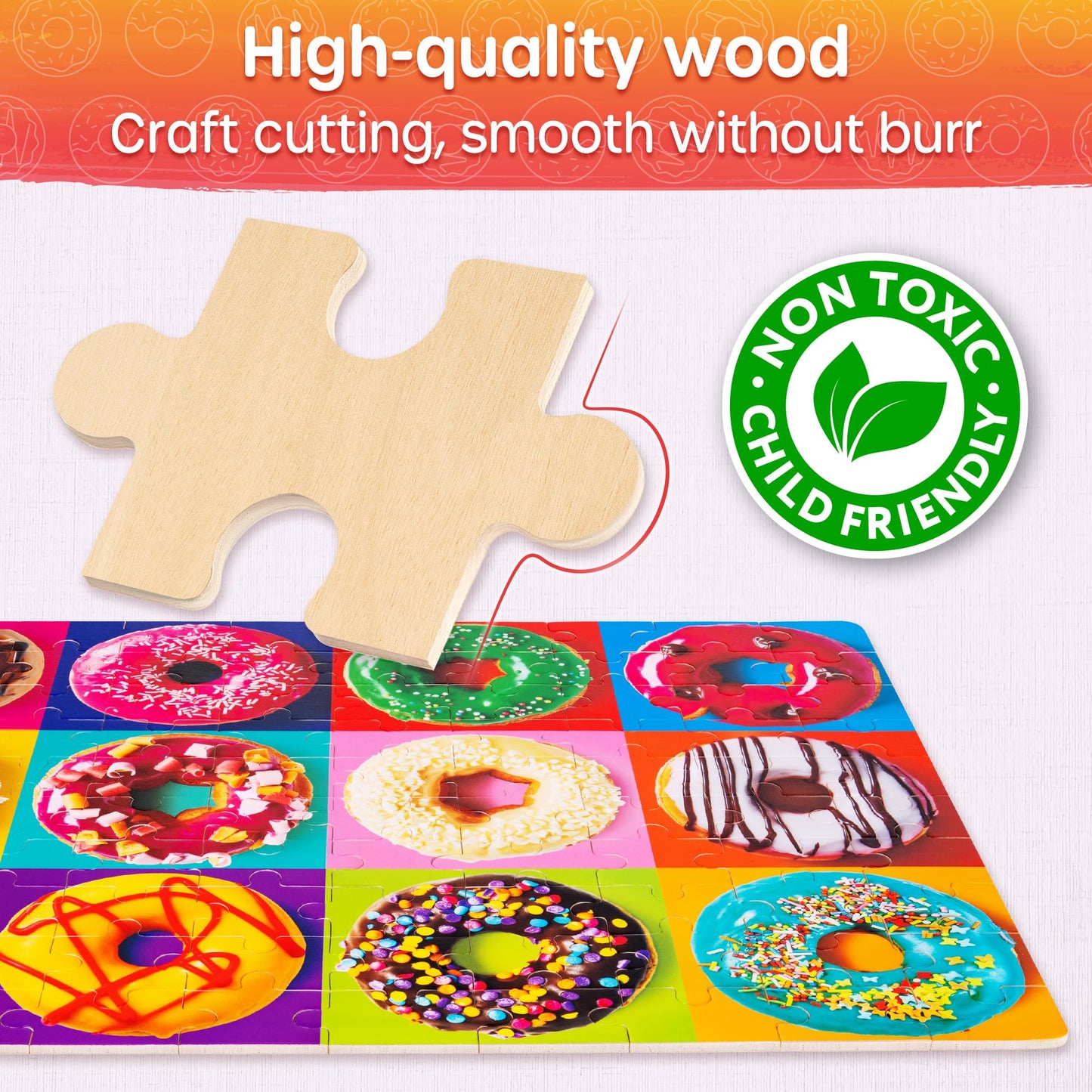 SYNARRY 100 Piece Puzzles for Kids Ages 4-6, Cats Dogs Flowers Donuts Puzzles for Kids Ages 6-8, Large Jigsaw Puzzles for 4-8 Years Old, Educational Toys Gifts for 3-5 5-8 8-10 Years Old Boys Girls