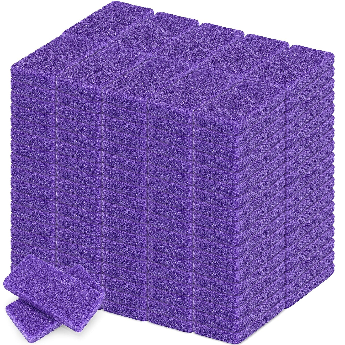 200 Pcs Pumice Stone Bulk, Disposable Foot Scrubber Pumice Pads Pedicure Pumice Stone Purple Pumice Sponge for Heel Cuticle Dead Skin Callus Remover Bath Spa 3.54 x 1.77 x 0.47 Inch