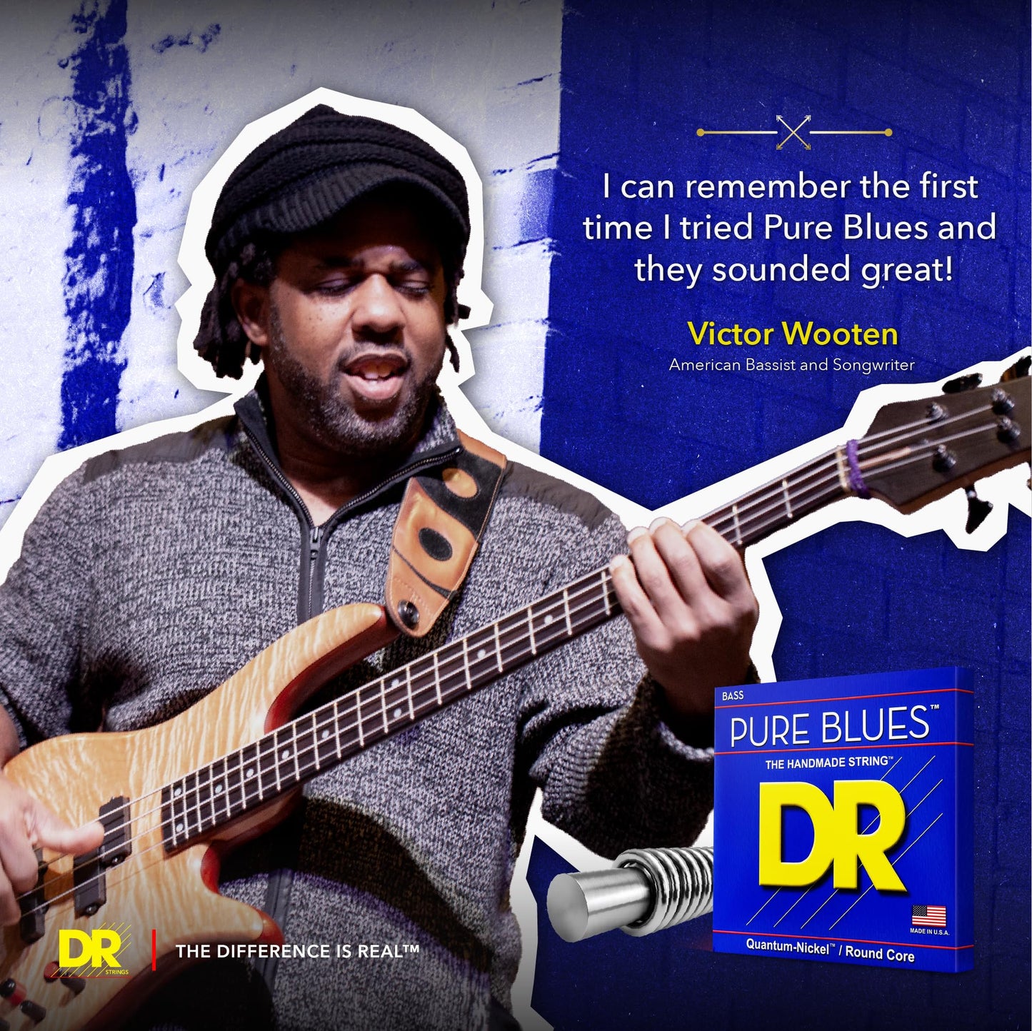 DR Strings PURE BLUES Bass Guitar Strings (PB5-40)