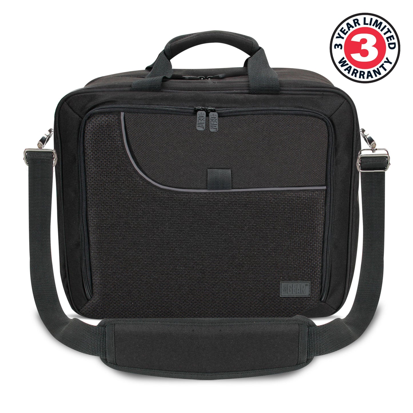 USA GEAR Audio Mixer Case - Podcast Mixer Travel Case with Scratch-Resistant Interior & Customizable Storage - Compatible with RODECaster Pro, RODECaster Pro II, RC Duo & More Audio Equipment (Black)