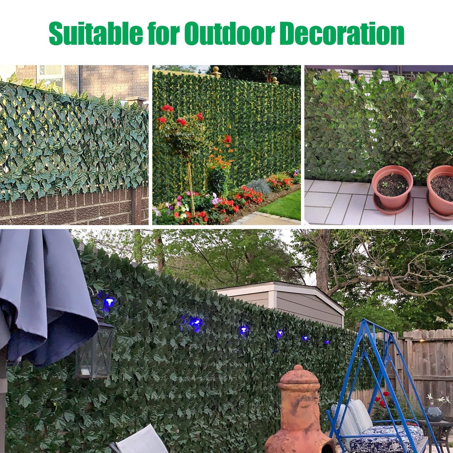 Artificial Ivy Privacy Fence Screen 280"x40", Privacy Screen for Balcony and Garden,Artificial Faux Ivy Hedge,Grass Wall for Indoor and Outdoor Deco with 100PCS Zip Ties (Upgrade Leaves)