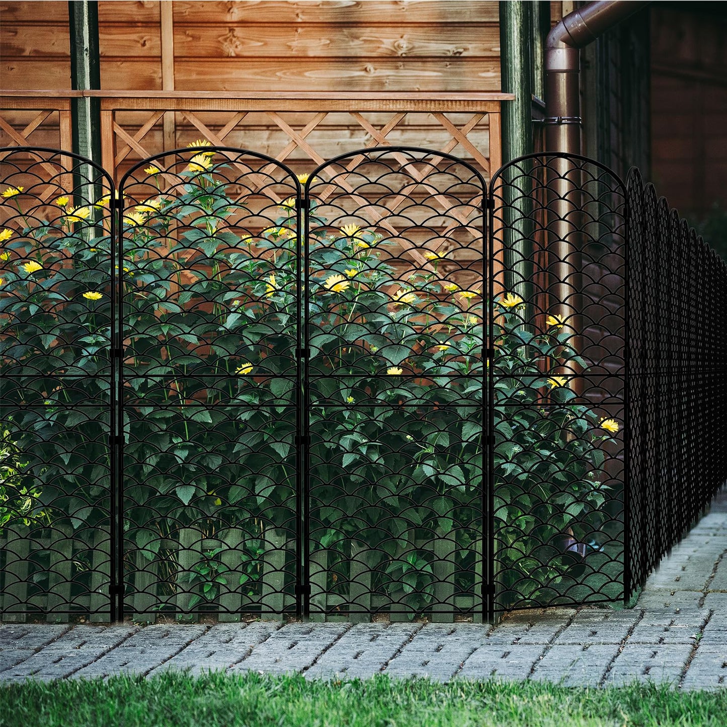 Skcoipsra Decorative Garden Fence 10 Pack, 38in(H) x 10ft(L) Animal Barrier Fence, Rustproof Metal Fencing for Yard, Dog Rabbits Wire Section Garden Edging Border for Yard Patio Garden