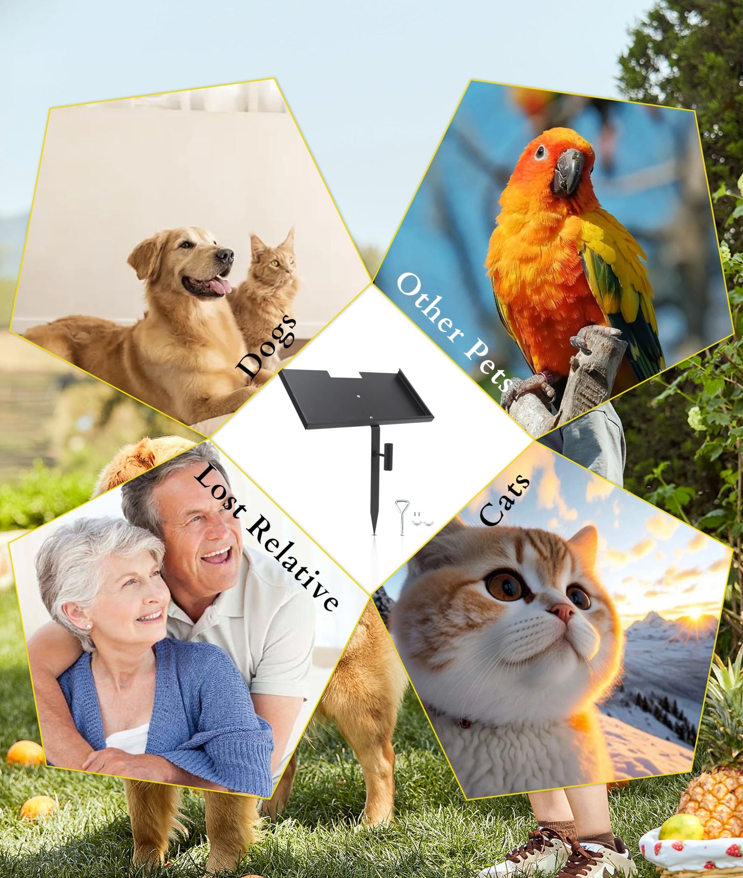 Grave Marker Stand, Heavy Duty Iron Memorial Stone Stand for 12L X 6W X 1/2H Memorial Stone, Garden Stone Stand for Honoring Loved Ones, Pets, etc.