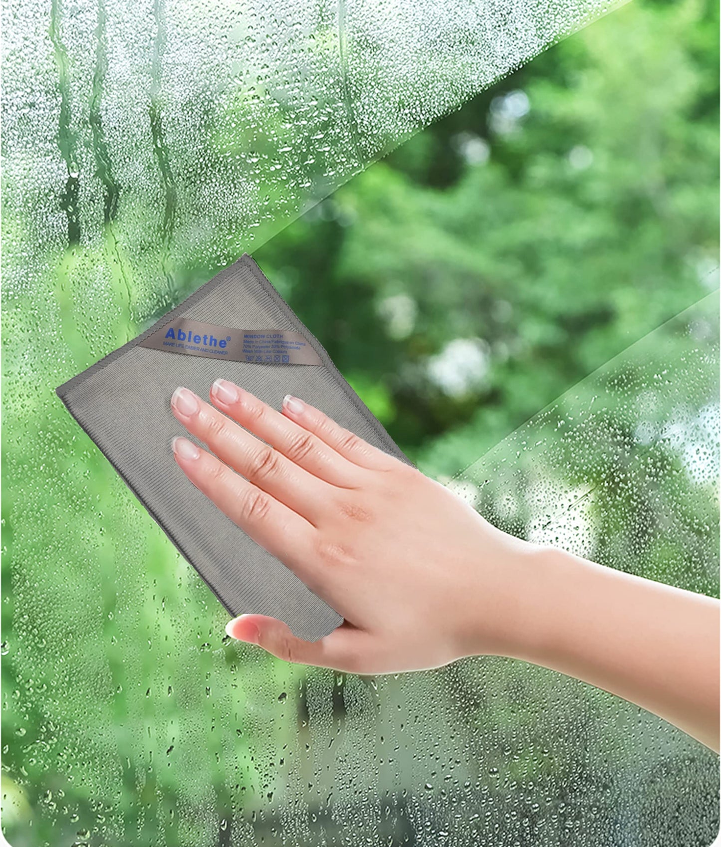 Window Cleaning Cloth - Microfiber Cleaning Cloth, Premium Polishing Rags, Lint Free, Streak Free (Grey, Purple and Blue)