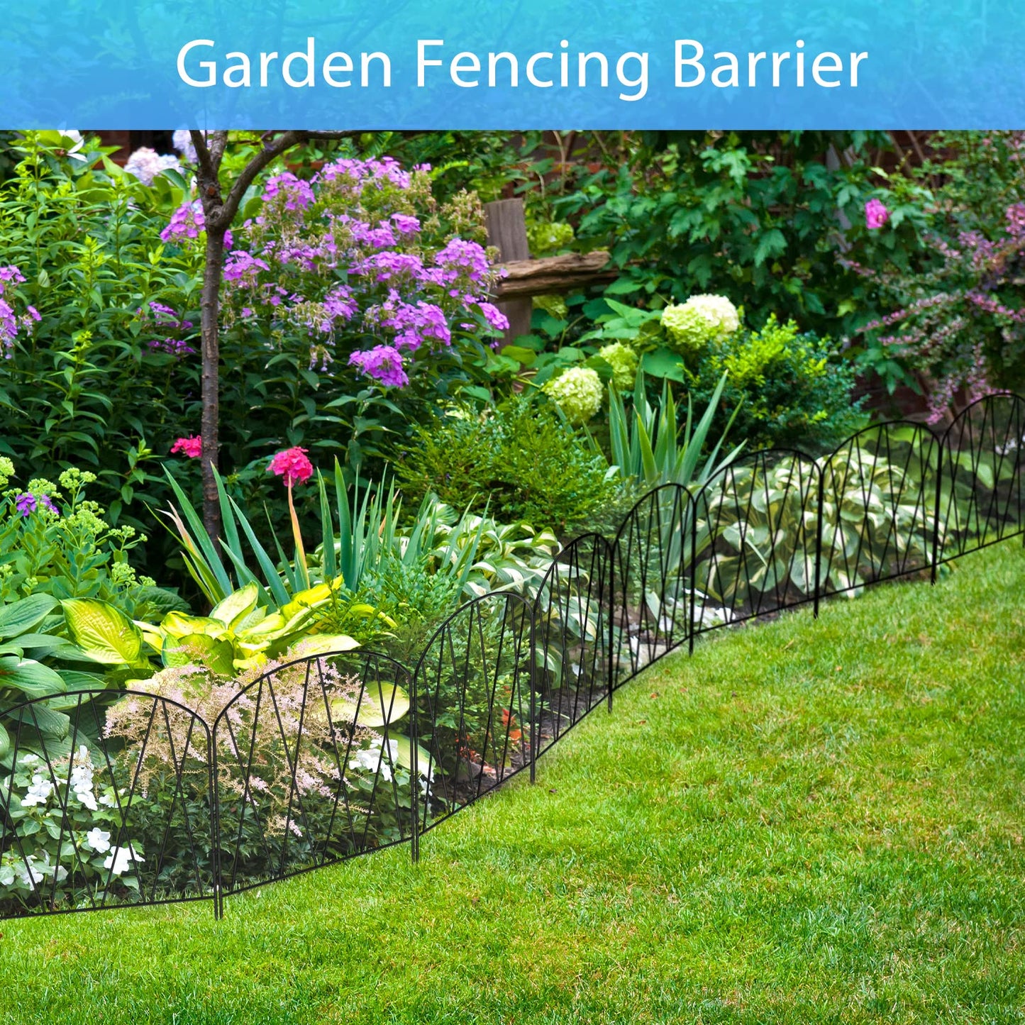 24 Packs Decorative Fence 24.8ft (L) x 15.9in (H) Garden Fencing Panels Small Rustproof Garden Animal Barrier Fence Border for Yard Patio Flower Beds Landscape Outdoor