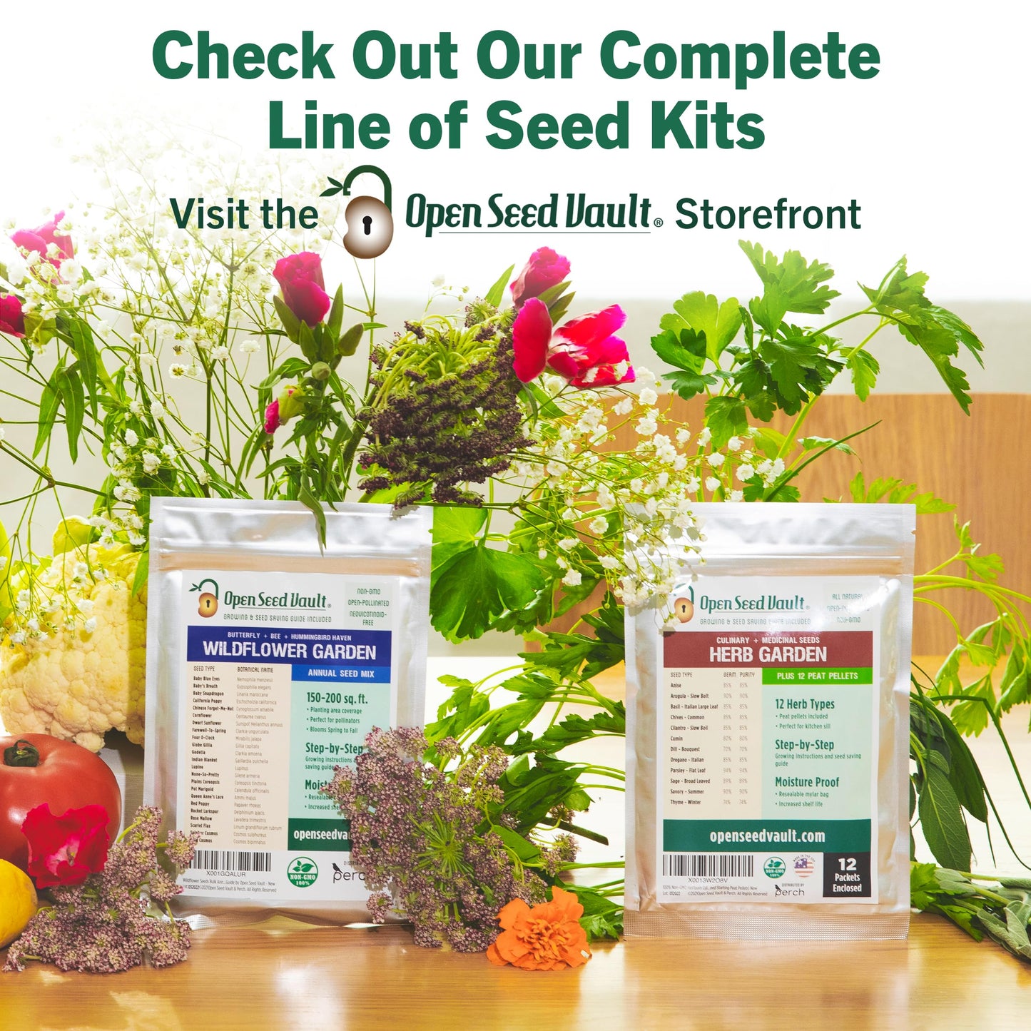 15,000+ Non-GMO Heirloom Vegetable Seeds 32 Variety Pack by Open Seed Vault