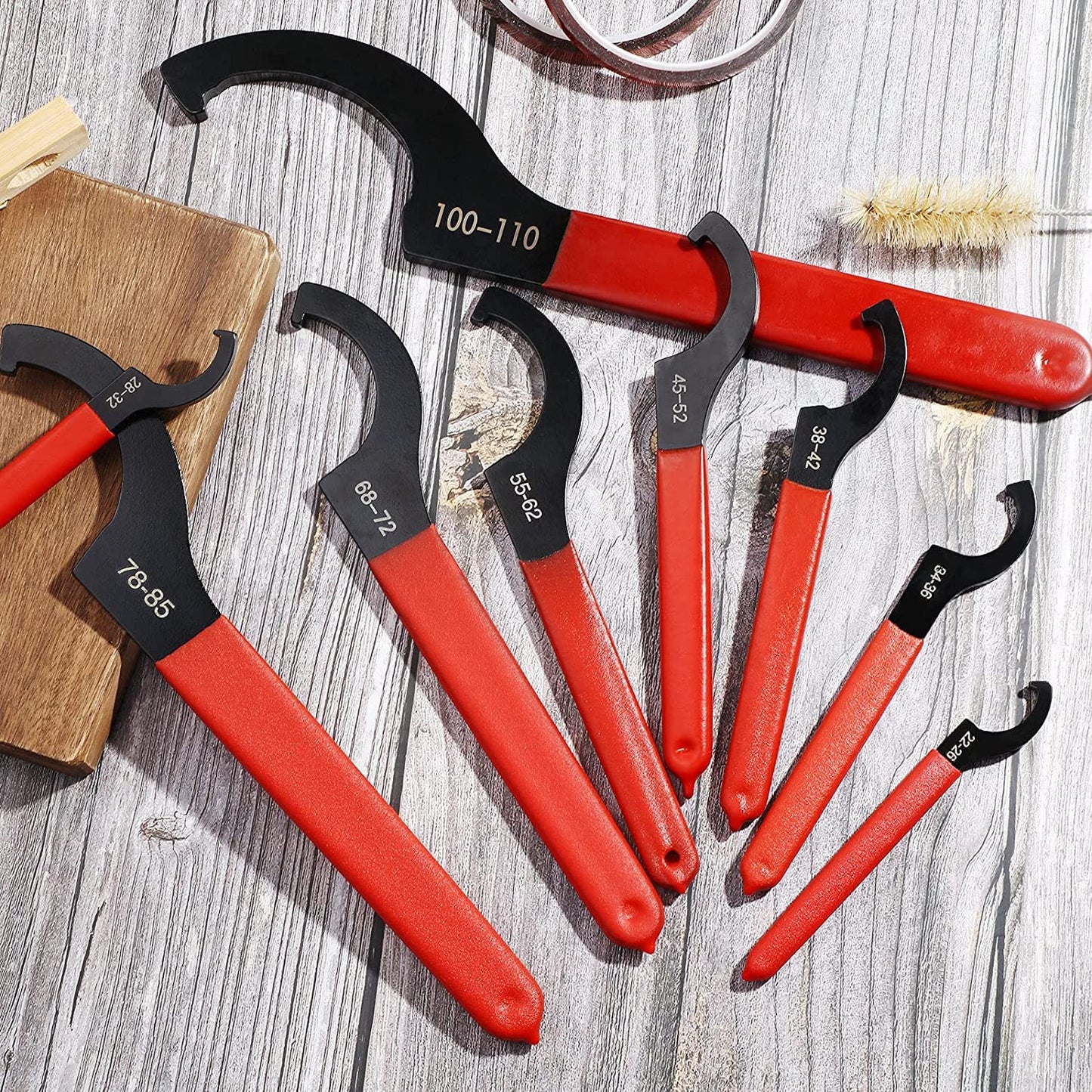 9 Pieces Coilover Spanner Wrench Set Adjustable Shock Coilover Wrench Spanners Hook Wrenches Tools Coilover Wrench Steel Spanner for Suspension System and Shock Adjustments