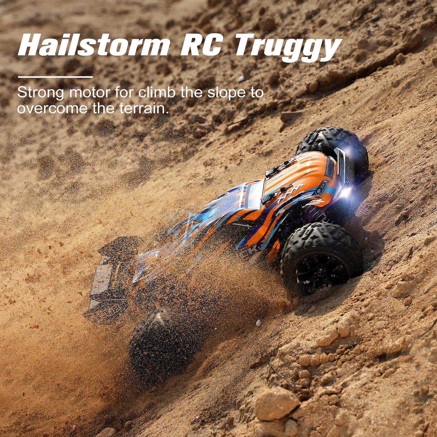 HAIBOXING RC Cars, 1:18 Scale Hobby Grade Remote Control Cars, 4WD High-Speed Fast RC Trucks 36km/H All Terrains Crawler Vehicle with 2 Rechargeable Batteries for Boys Kids and Adults 18858 Hailstorm
