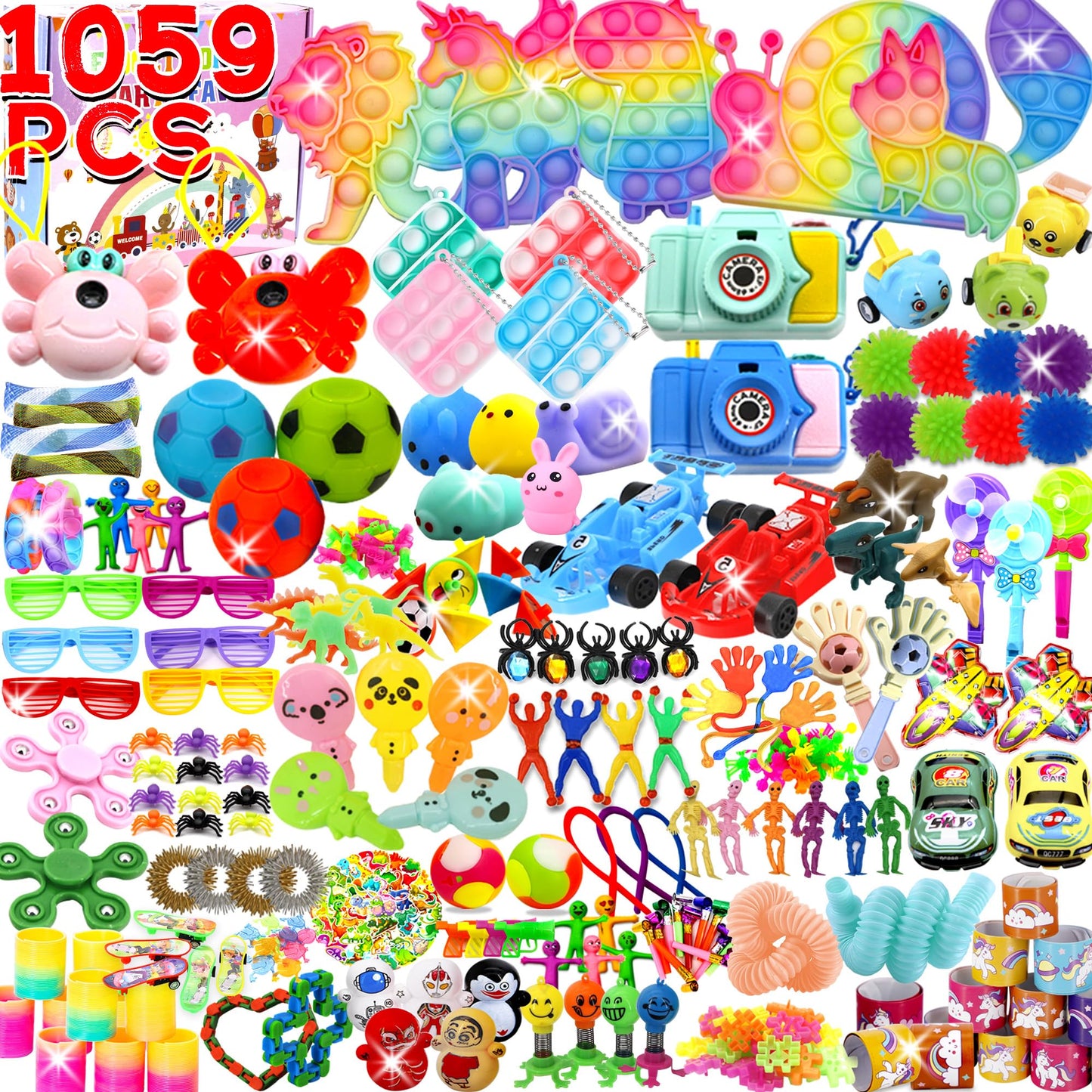 ZJLL 1059 PCS Multicolor Fidget Toys Pack, Party Favors for Kids, Christmas & Easter Gifts, Sensory & Focus Educational Toys, Ages 3+