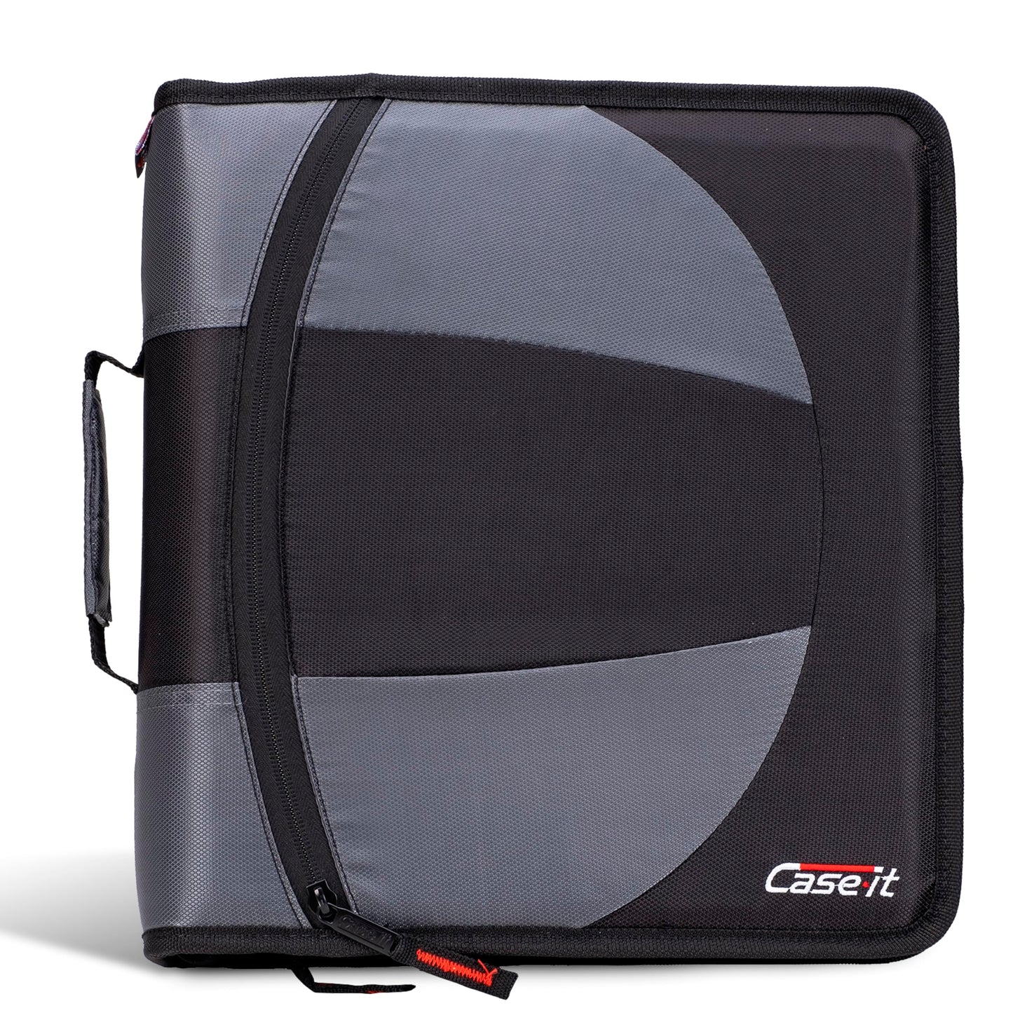 Case-it The Dual 2-in-1 Zipper Binder - Two 1.5 Inch D-Rings - Includes Pencil Pouch - Multiple Pockets - 600 Sheet Capacity - Comes with Shoulder Strap - Jet Black Dual-101