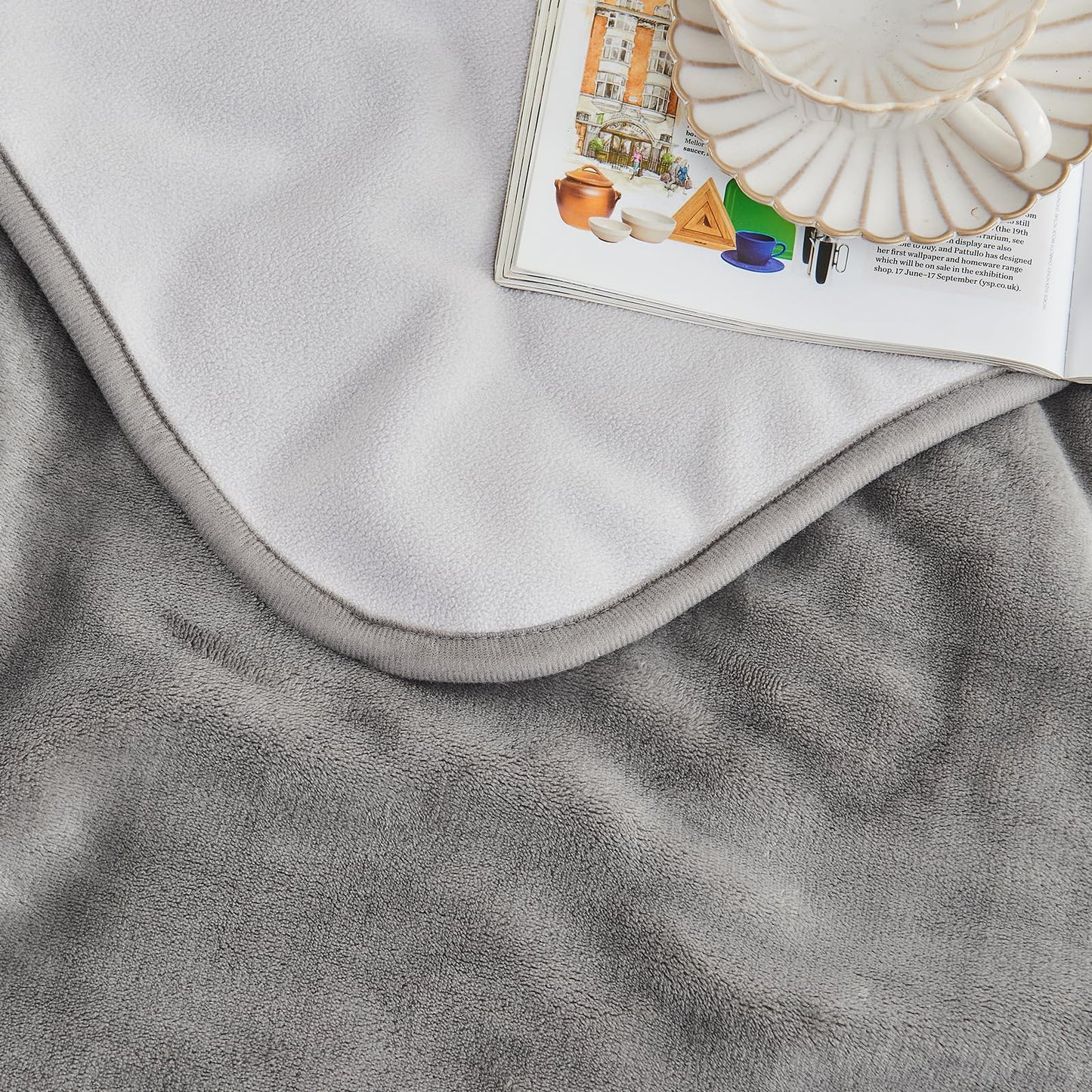 Yaning Waterproof Blanket 80"x90" for Adults, Reversible Waterproof Bed Cover for Dogs Cats Pets, Soft Leakproof Blanket for Bed Couch Sofa Furniture Protector, Grey/Light Grey