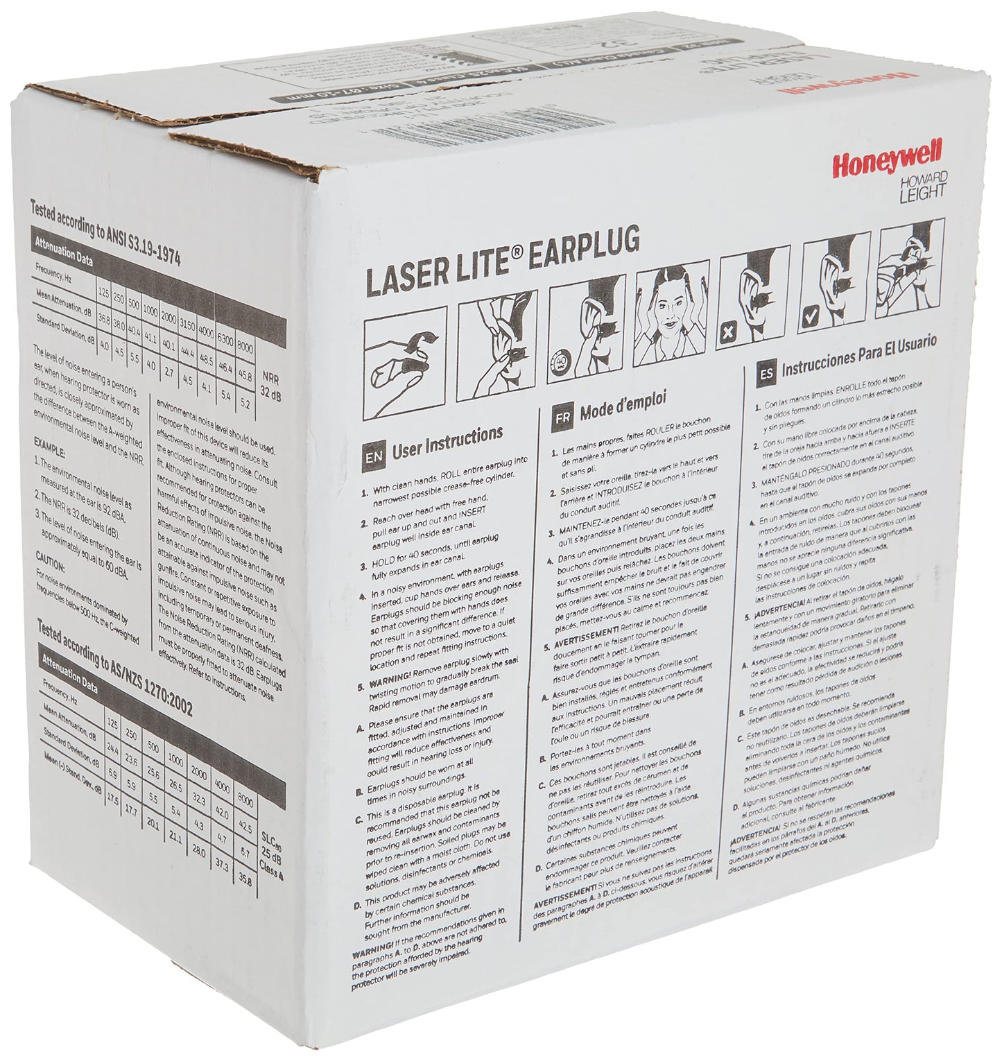 Howard Leight LL-1 Laser LiteUncorded Foam Earplugs Box, 200 Pair (Pink/Yellow)