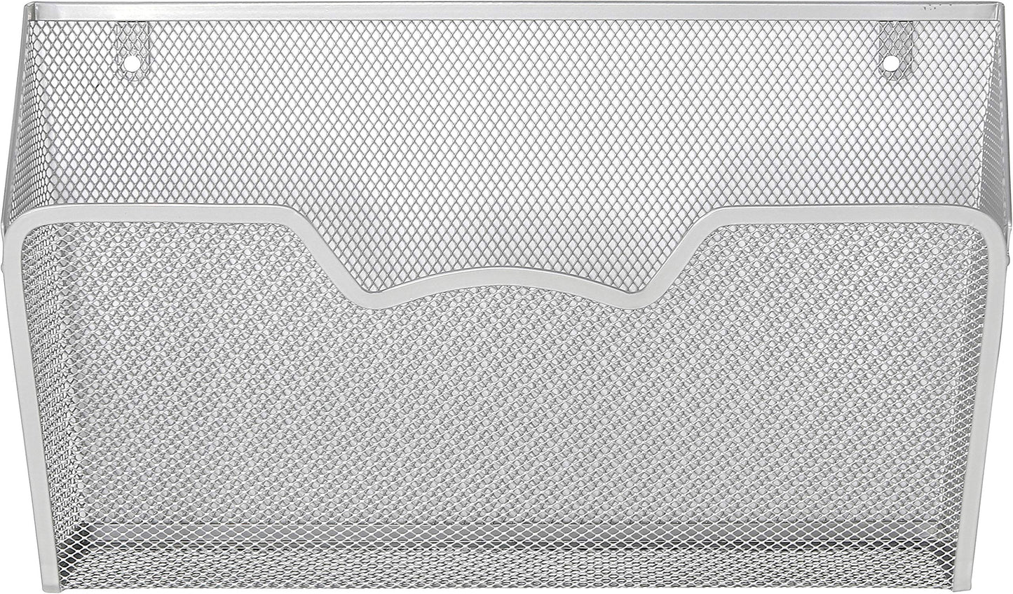 Simple Houseware Wall Mount Single Pocket File Organizer Holder, 3 Packs, Silver