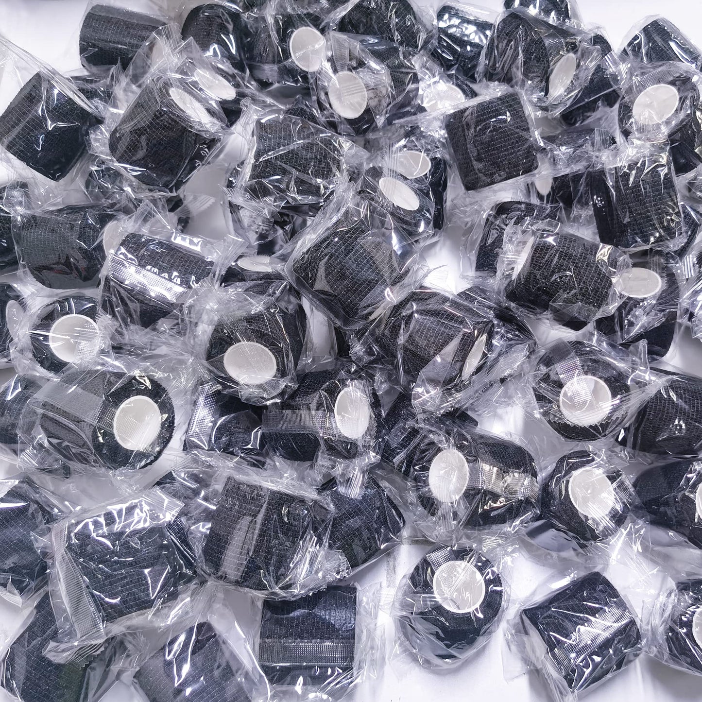 BQTQ 72 Rolls Self Adherent Bandage Cohesive Wrap Athletic Tape 2" x 5 Yards Breathable Stretch Wrap Sports wrap Cohesive Bandage Tape Roll for Ankle Sprains & Swelling,Human, Animals(Black Color)