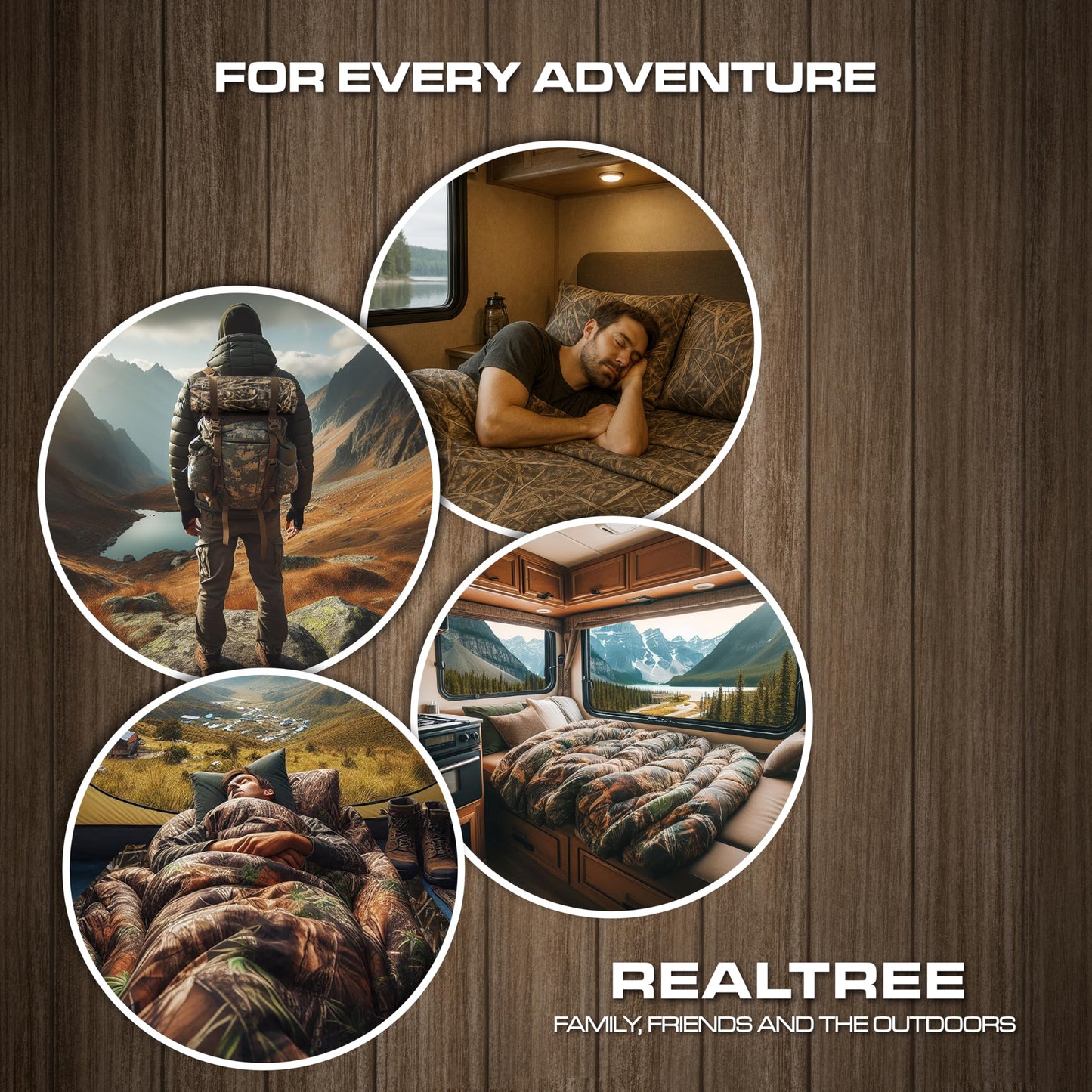 VISI-ONE Realtree Edge King Camo 4 Piece Sheet Set – Lightweight, Cooling, Wrinkle-Free Microfiber 15" Deep Pockets Sheets, Unisex Rustic Western Farmhouse Style Made to Complement All Living Spaces