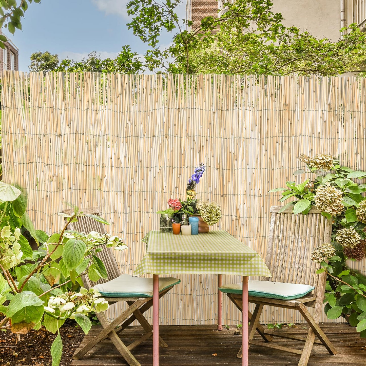 Jollybower Natural Reed Fencing Rolls, Eco-Friendly Reed Fence Curtain, 4Ft High x 13Ft Long Reed Screen, Decorative Fence for Garden, Balcony, Window Privacy（Pack of 1）