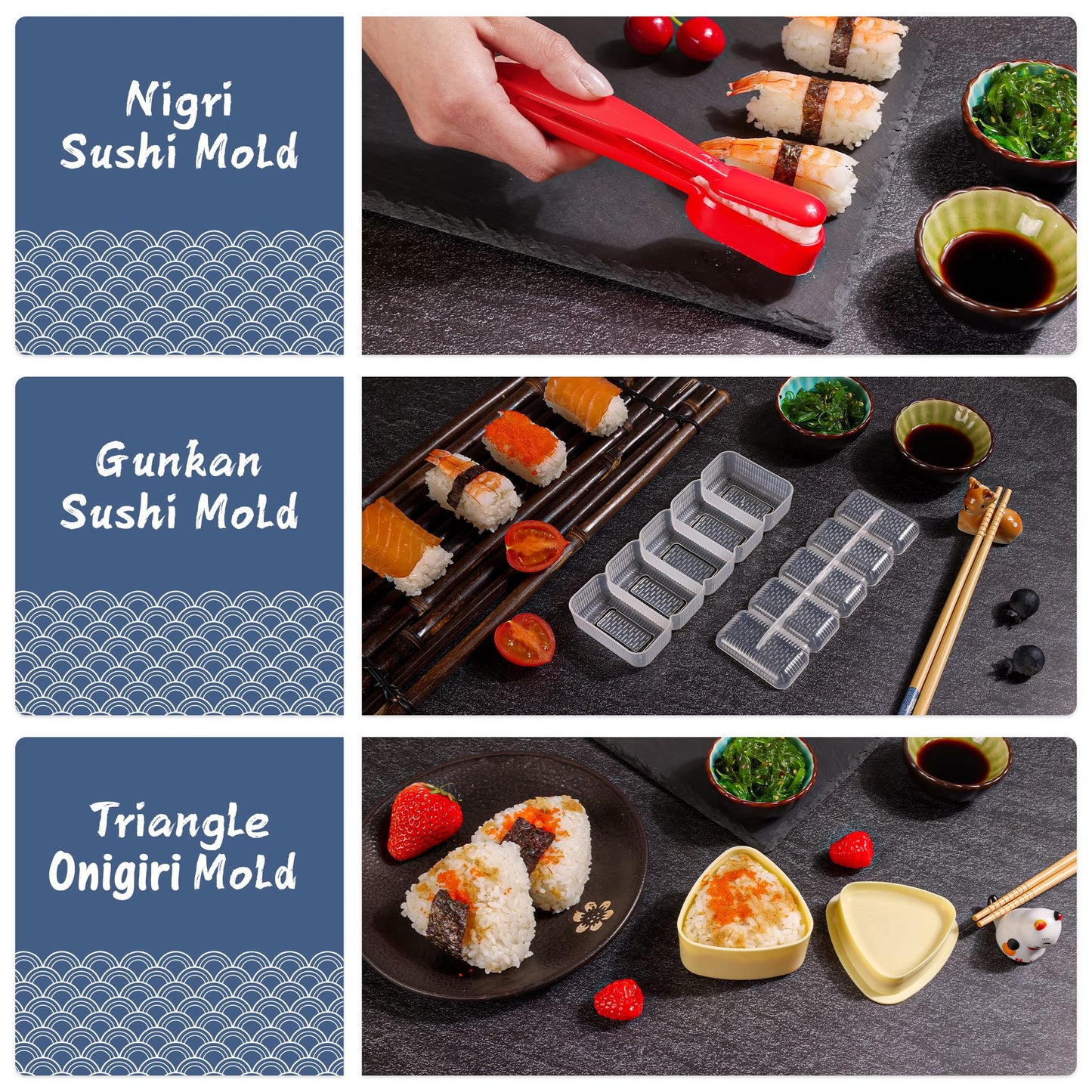 FUNGYAND Sushi Making Kit, 27-in-1 Professional Maker Set with Bazooka Roller, Nigiri & Musubi Presses, Bamboo Mats, Knife, Chopsticks, Ceramic Dishes - Ideal for Beginners