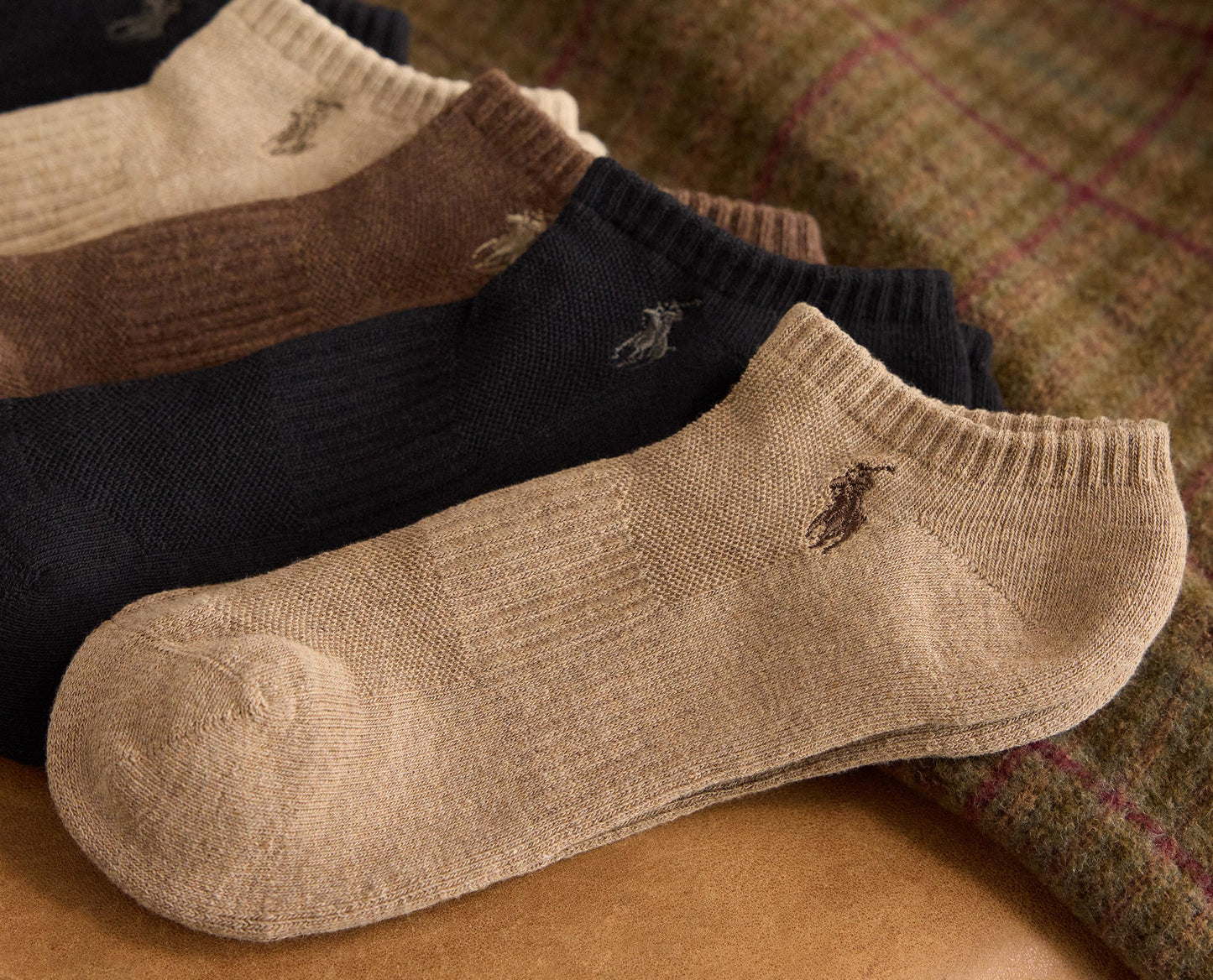 Polo Ralph Lauren Men's Athletic Performance Cotton Low Cut Socks-6 Pair Pack-Moisture Wicking Mesh, Multicolor Tip, 6-12.5