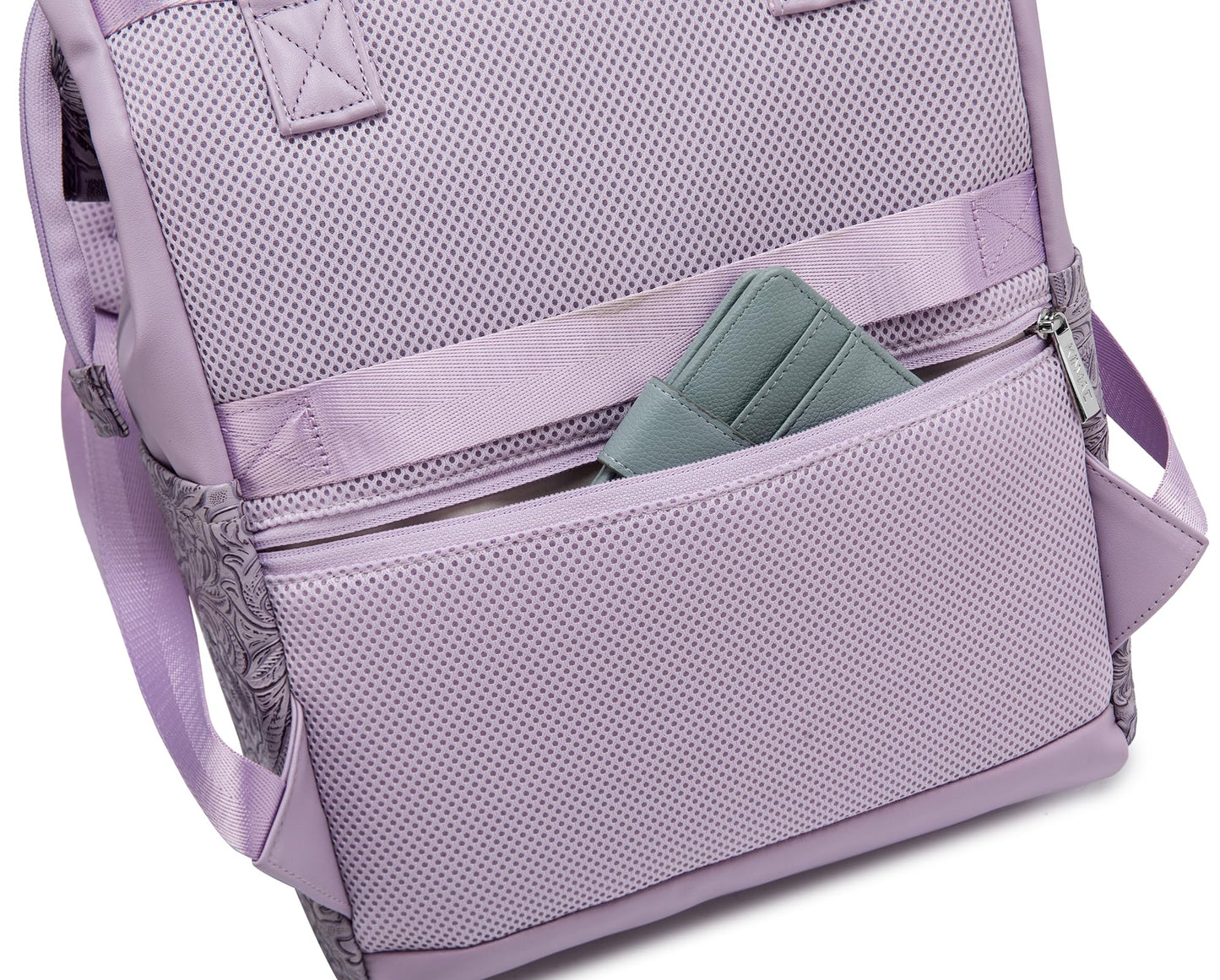 Kinmac Wide Open Style Laptop Backpack for Laptop Up to 15.6 Inch Men Women Travel Outdoor Backpack (Purple Flower PU)