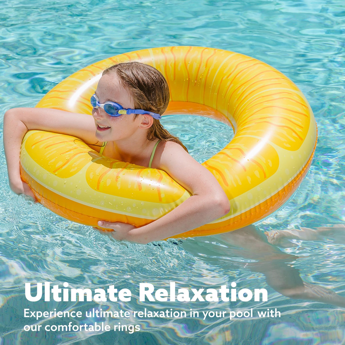 Sloosh 4 Pack Inflatable Pool Floats Pool Rings Swimming Tubes Swimming Toys Beach Swimming Party Toys for Kids and Adults