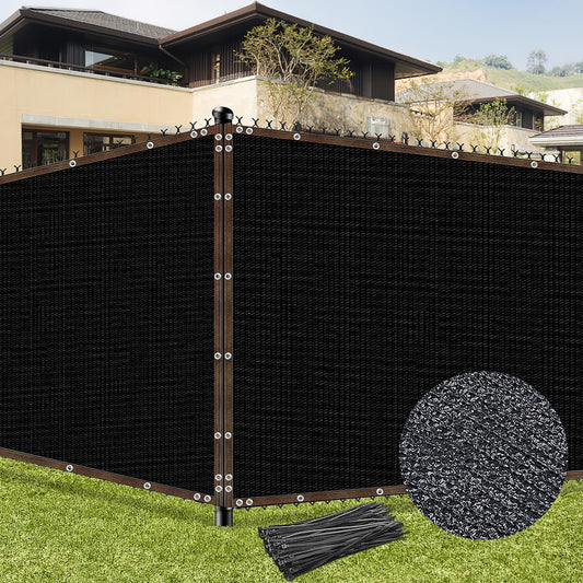 5' x 50' Privacy Screen Fence Heavy Duty,Fencing Mesh Shade Net Cover, Blockage Fence for Outdoor Wall Garden Yard Backyard Pool,Cable Zip Ties Included,Black (5x50 Ft)