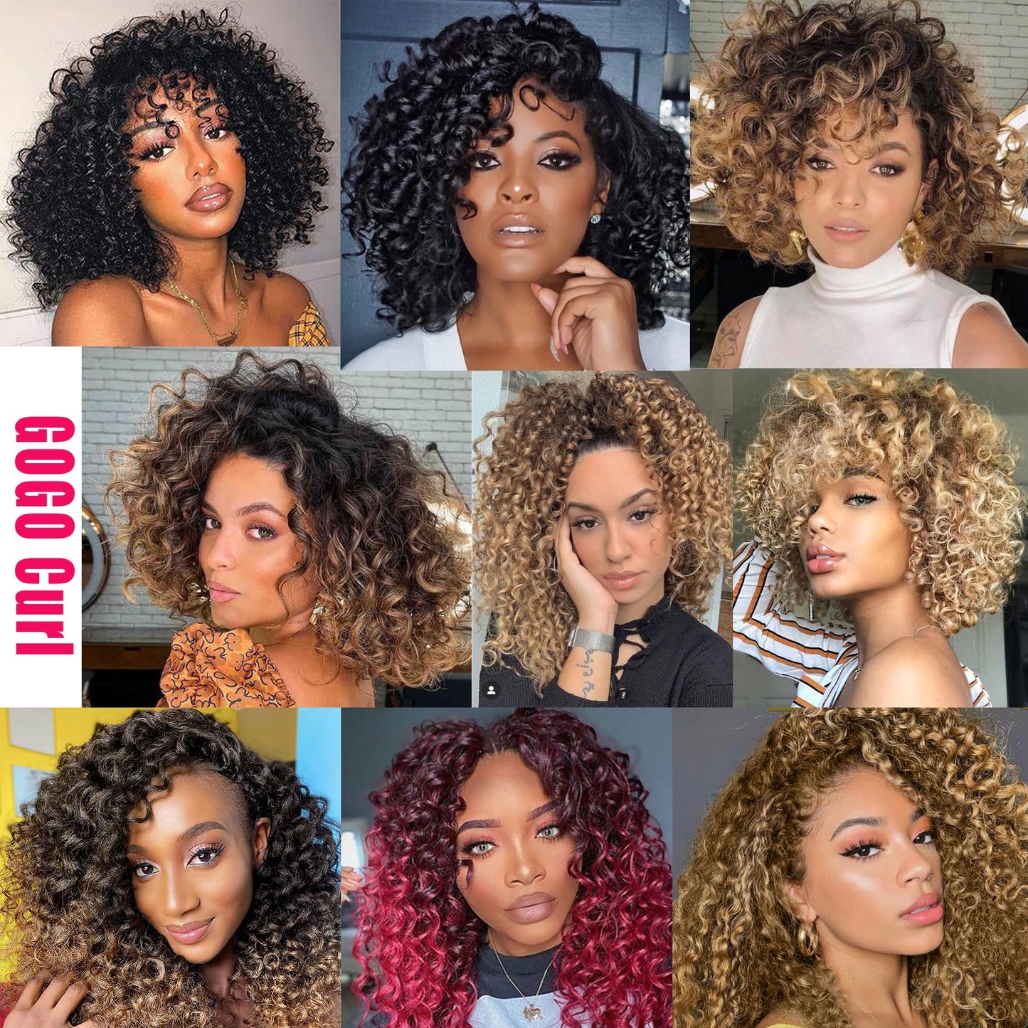 7 Packs GoGo Curl Crochet Hair 10 Inch Short Curly Crochet Hair for Women Water Wave Beach Curl Deep Twist Crochet Braids Synthetic Braiding Hair Extensions(10 Inch, OT4/30)