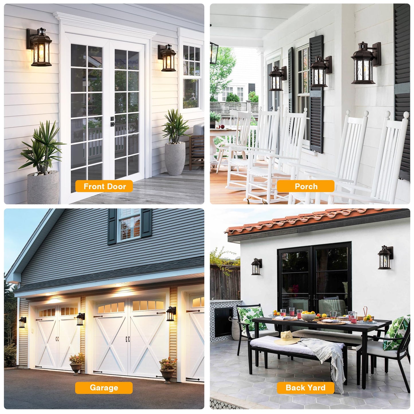 VIANIS Motion Sensor Outdoor Garage Lighting Fixtures, Farmhouse Oil Rubbed Bronze Exterior Wall Light Wall Mount for House, Anti-Rust Waterproof Outdoor Sconce Lights for Front Porch, Patio