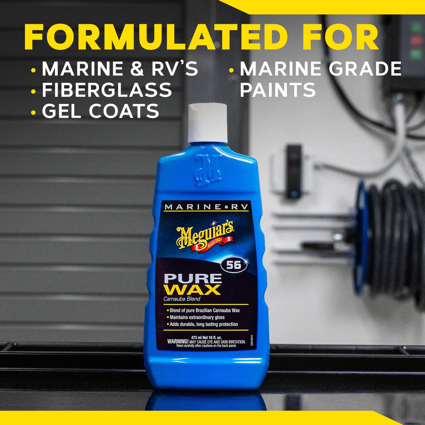 Meguiar’s 5616 Marine/RV Pure Wax Carnauba Blend, 16 Fluid Ounces