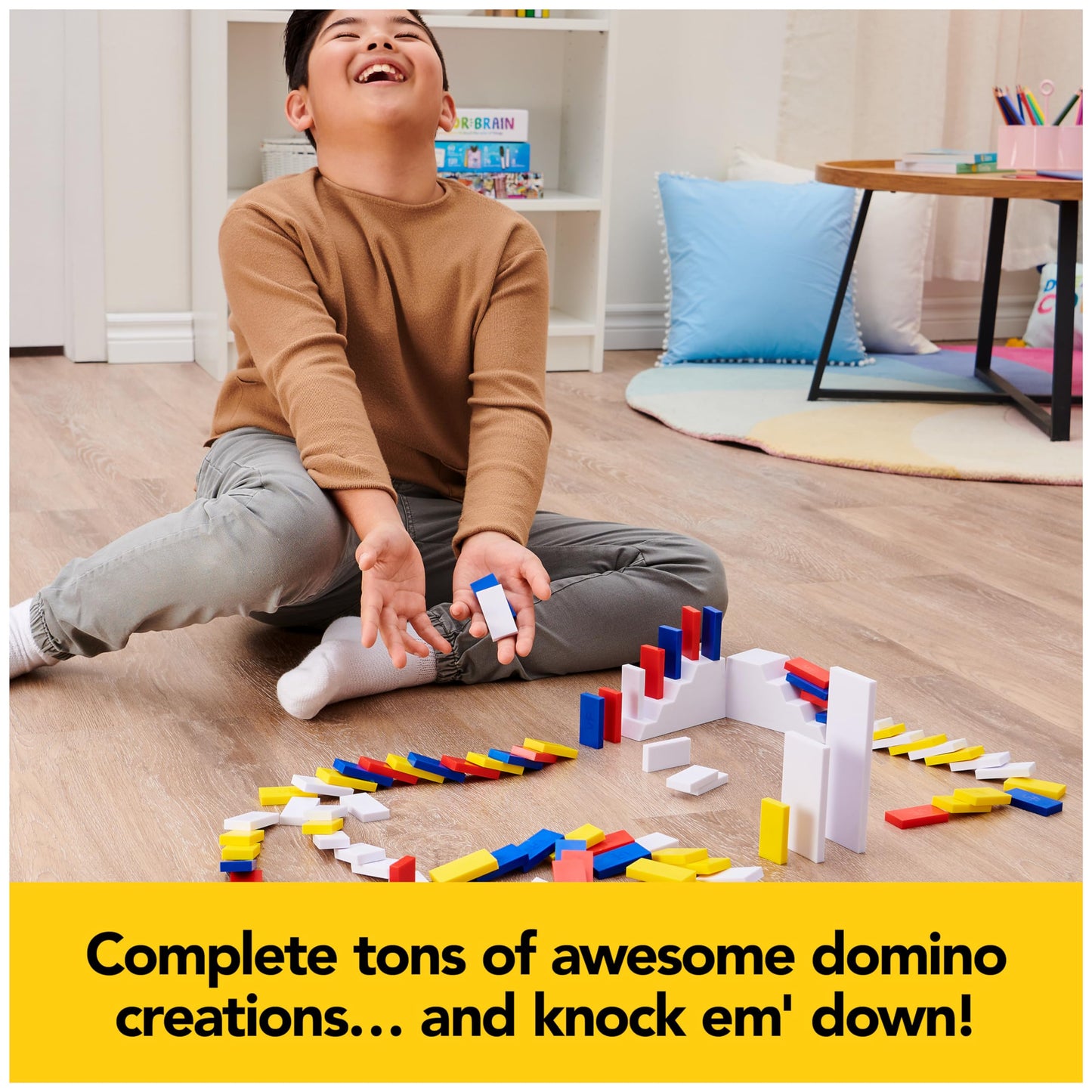 Spin Master Games, Lily Hevesh H5 Domino Creations 100-Piece Neon Dominoes Set, Building Toys for Kids & Family, Classic Activity Game, 1 & Up Players, for Ages 5 & Up