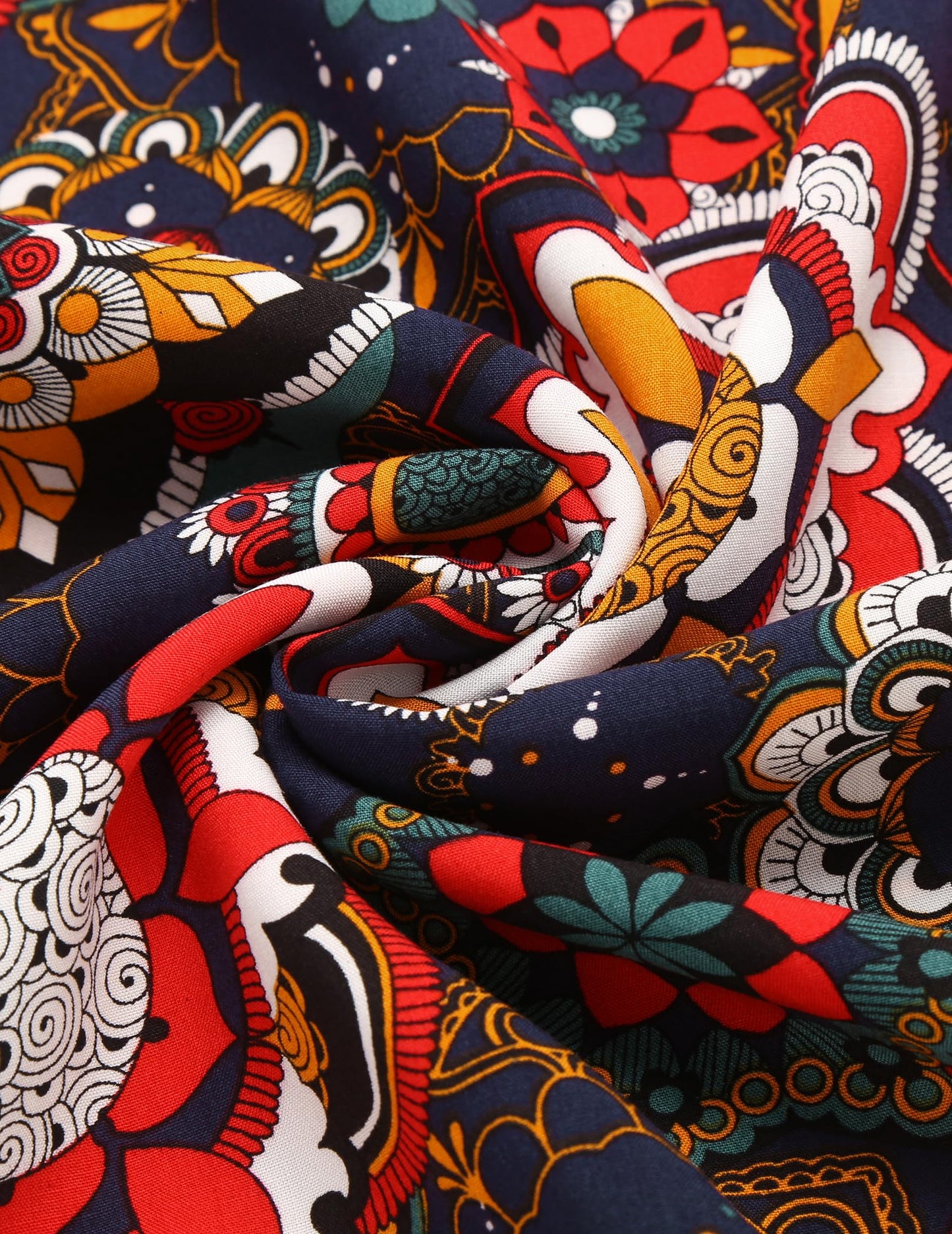 COOFANDY Men's Lightweight Kimono Robe Jacket Printed Japanese Style Bathrobes Casual Open Front Long Cardigan Coat Outwear, Blue Red (Ethnic Style), Small