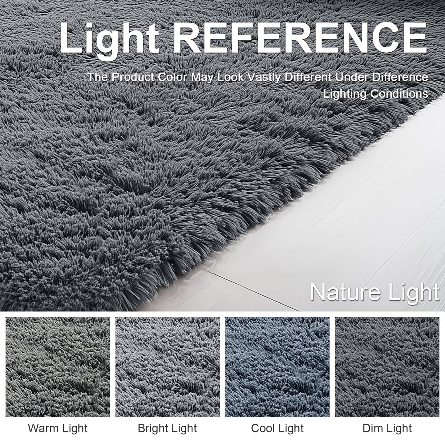 OLANLY Fluffy Area Rug for Living Room Bedroom, 5x8 Feet Soft Shaggy Non-Slip Carpet, Indoor Modern Plush Area Rugs for Kids Girls and Boys, Dorms, Nursery Rooms, Home Decor, Grey