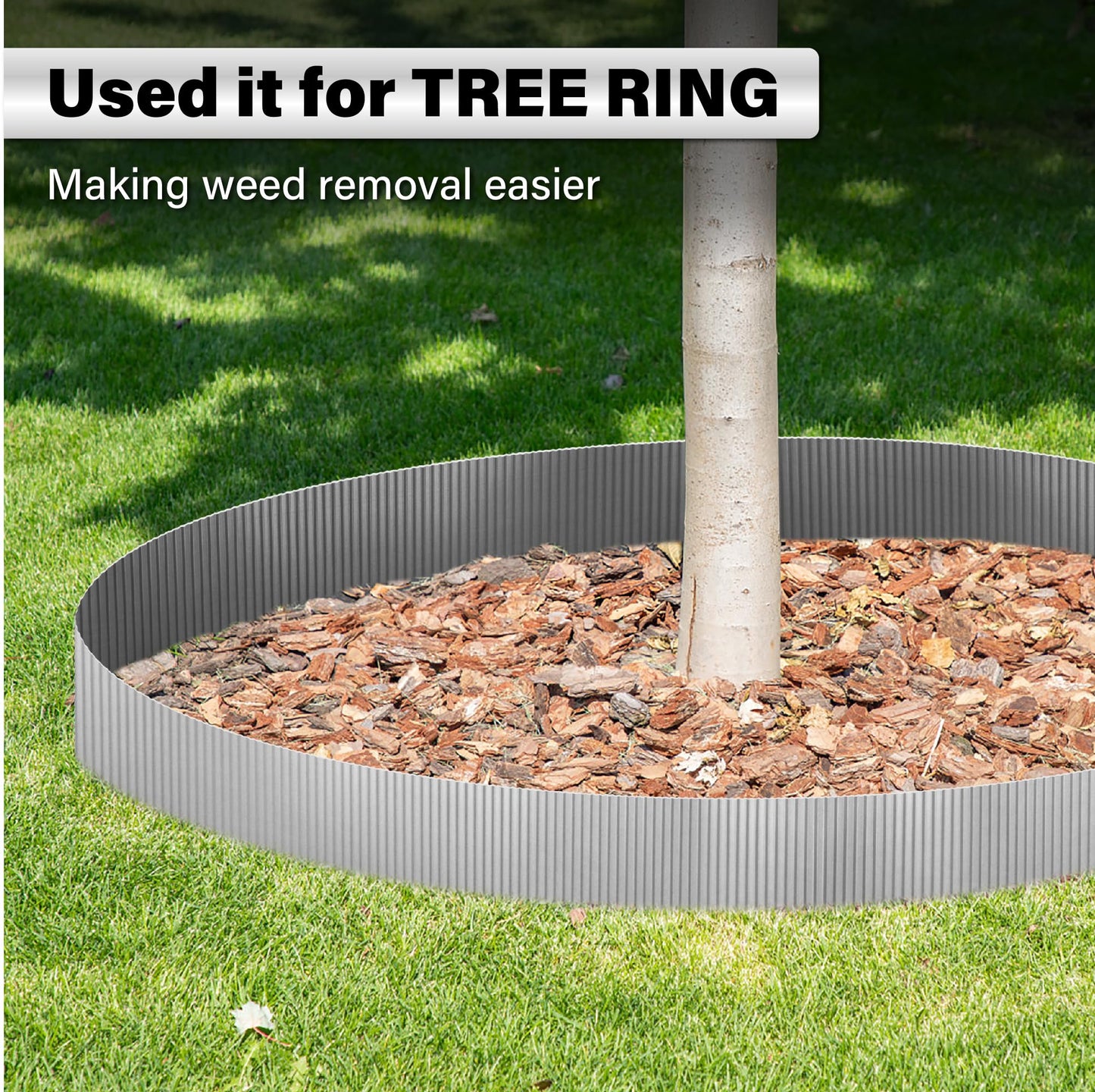 KOL 20FT Corrugated Galvanized Steel 10" Height Garden Edging - Bendable Sturdy Landscape Lawn Edging - Flexible Metal Long Strips of Garden Border for Raised Flower Bed Tree Surrounds Yard Pathway