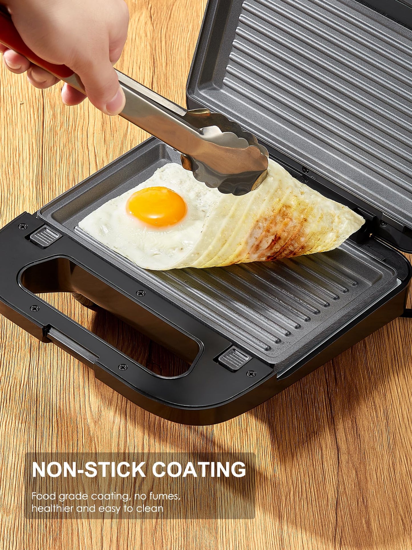 Reemix 3-in-1 Waffle, Grill & Sandwich Maker, Panini Press Grill and Waffle Iron Set with Removable Non-Stick Plates, Perfect for Cooking Grilled Cheese, Tuna Melts, Burgers, Steaks and Snacks, Black