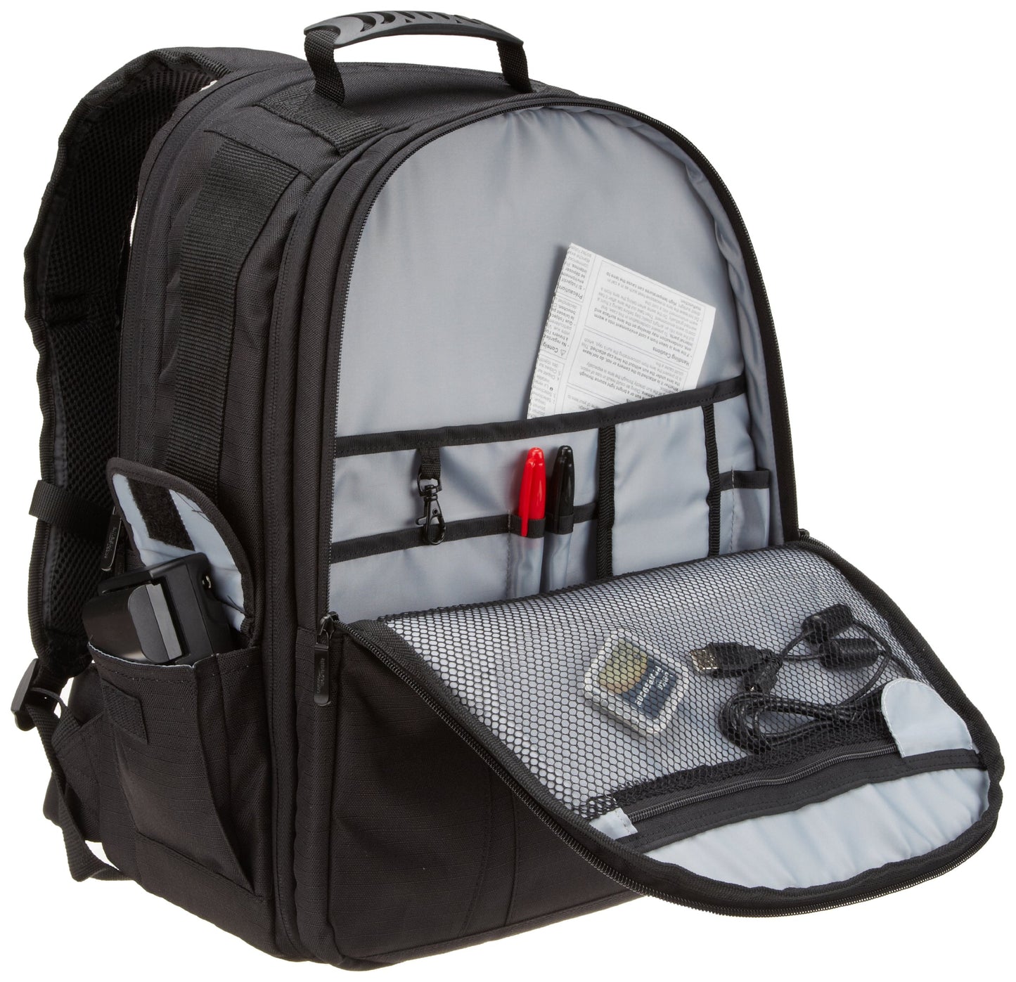 Amazon Basics DSLR Camera and Laptop Backpack Bag - 13 x 9 x 18 Inches, Black and Grey